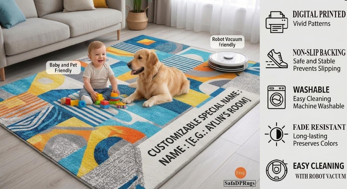 Viking Odin Rug - Viking Round Rug, Norse Mythology Area Rug, Runic Circle Floor Mat, Horn of Odin