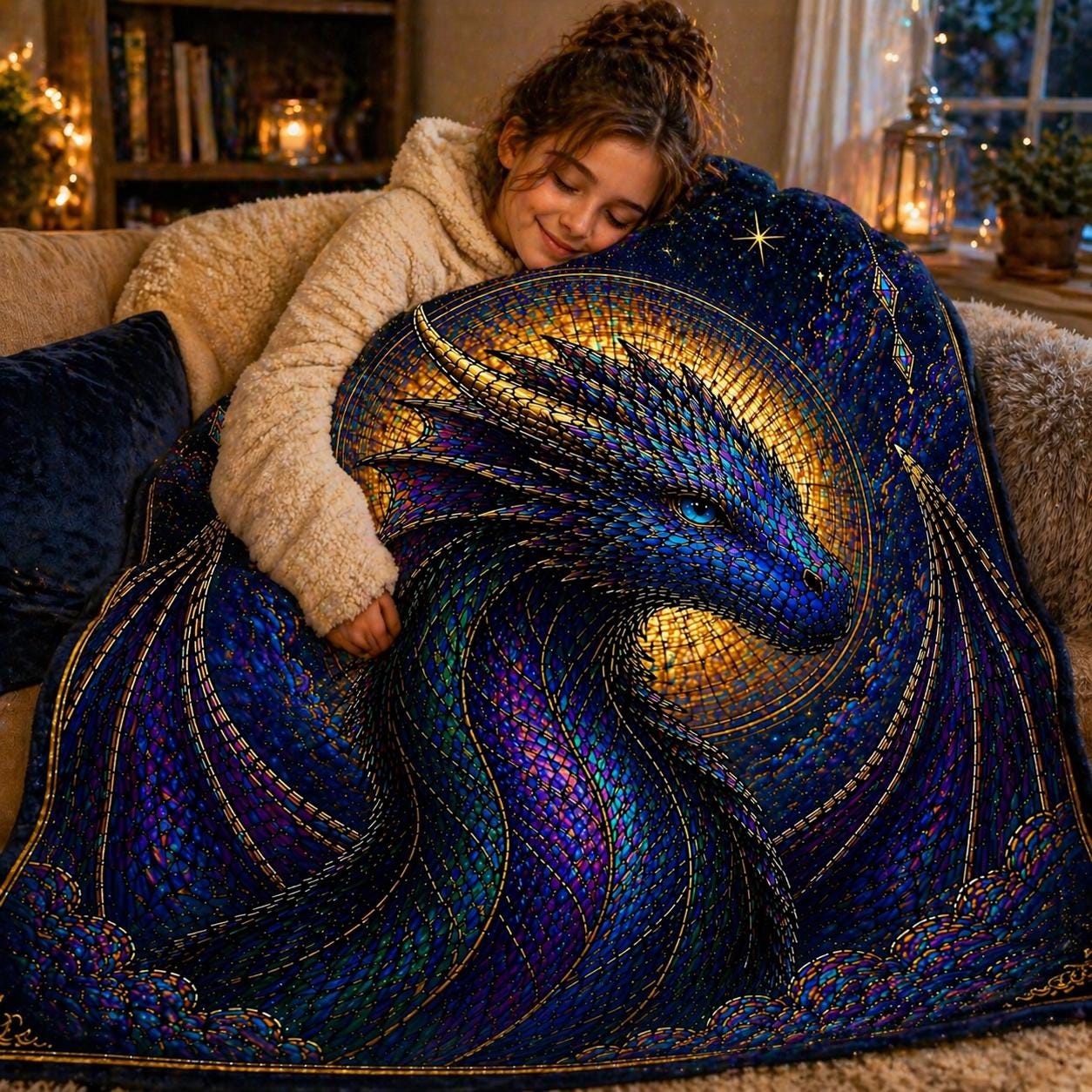 Viking Blanket - Scandinavian Aesthetic Viking Dragon Sherpa/Velvet Blanket - Unique Gift for