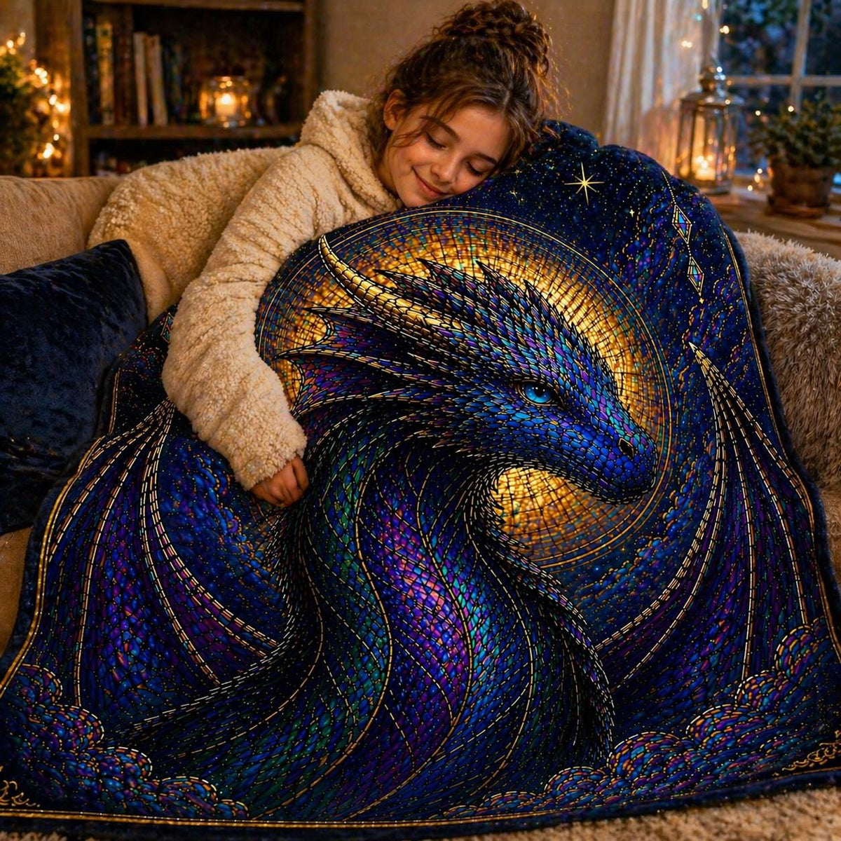 Viking Blanket - Scandinavian Aesthetic Viking Dragon Sherpa/Velvet Blanket - Unique Gift for