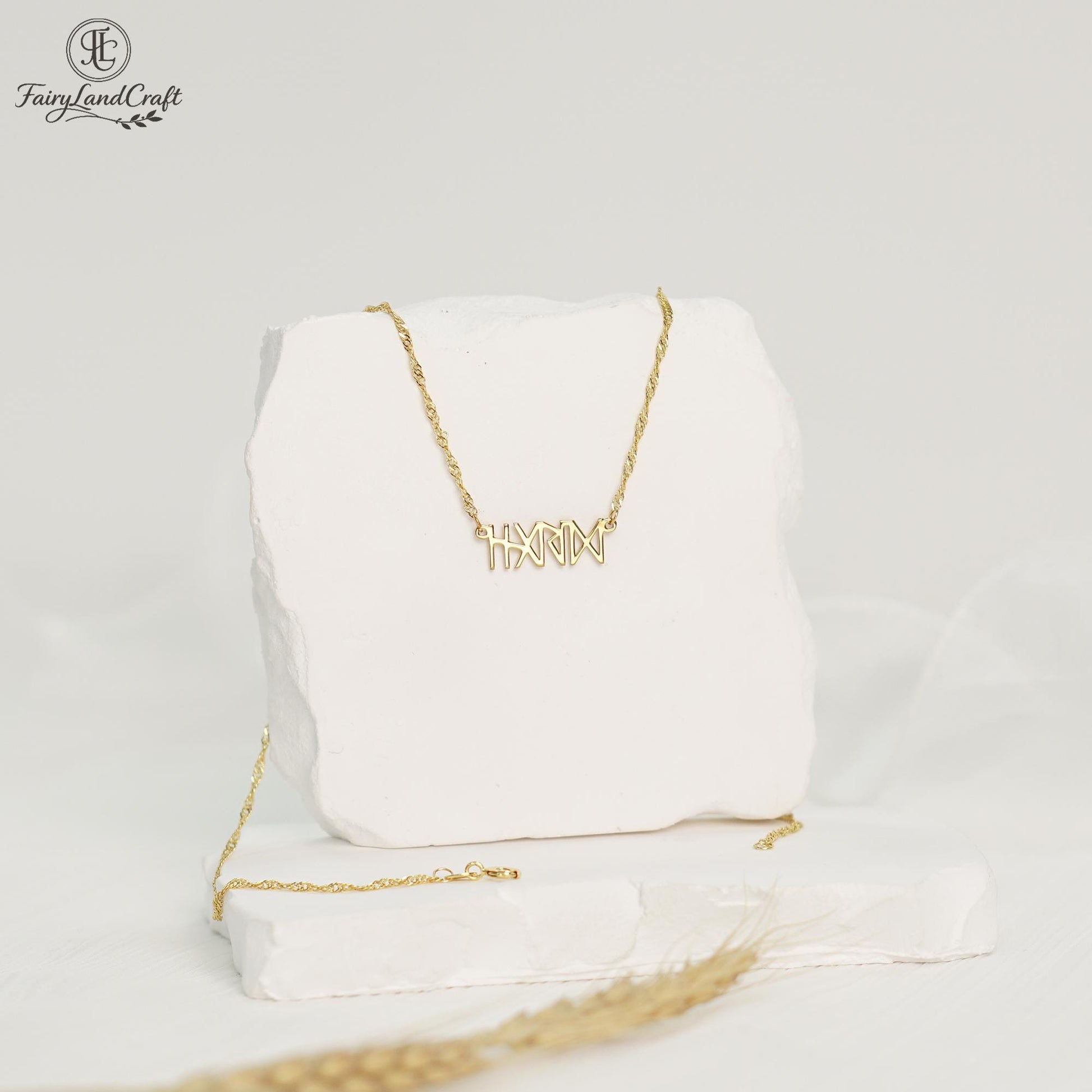 Viking Rune Necklace - Custom Runes Name Necklace, Personalized Viking Jewelry - Norse Mythology