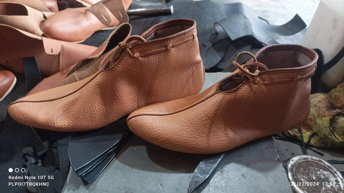 Viking Boots - Handmade Leather Viking Shoes, Historical Haithabu Turn Shoes