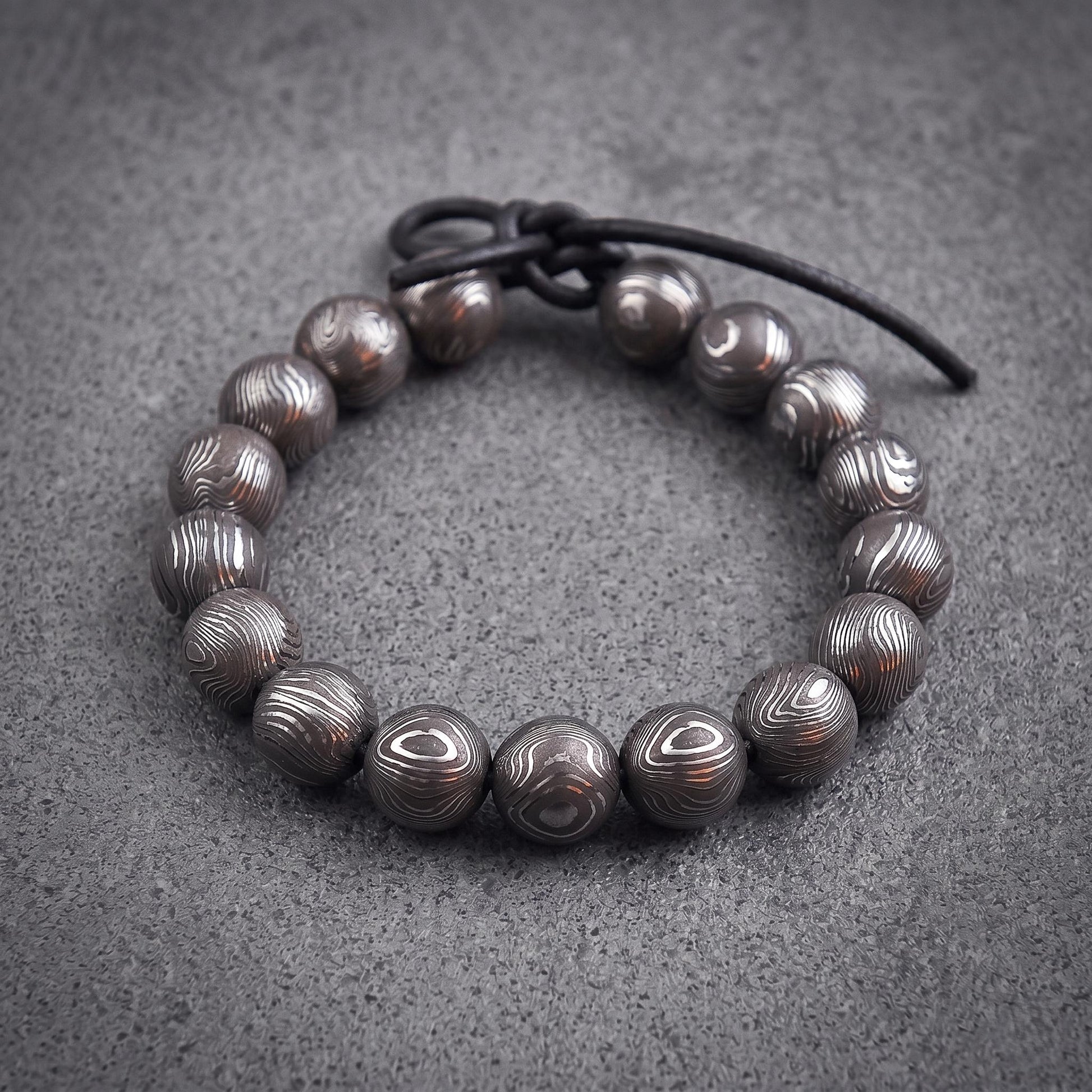 Viking Bracelet - Handcrafted Damascus Steel Square Cube Beaded Bracelet – Nordic Viking Geometric