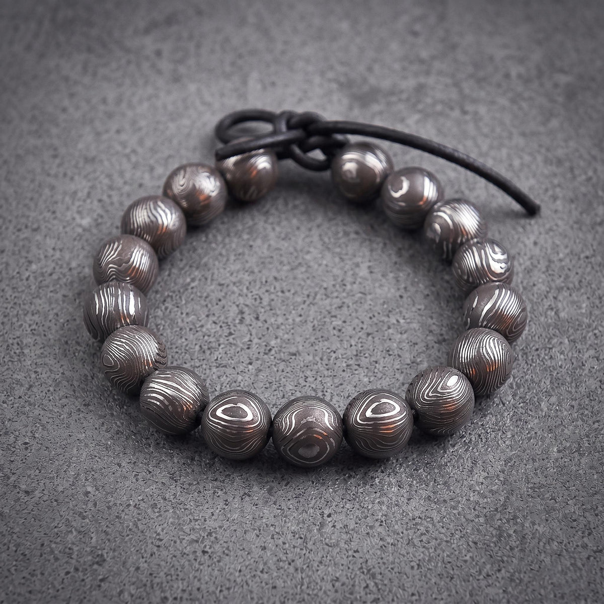 Viking Bracelet - Handcrafted Damascus Steel Square Cube Beaded Bracelet – Nordic Viking Geometric