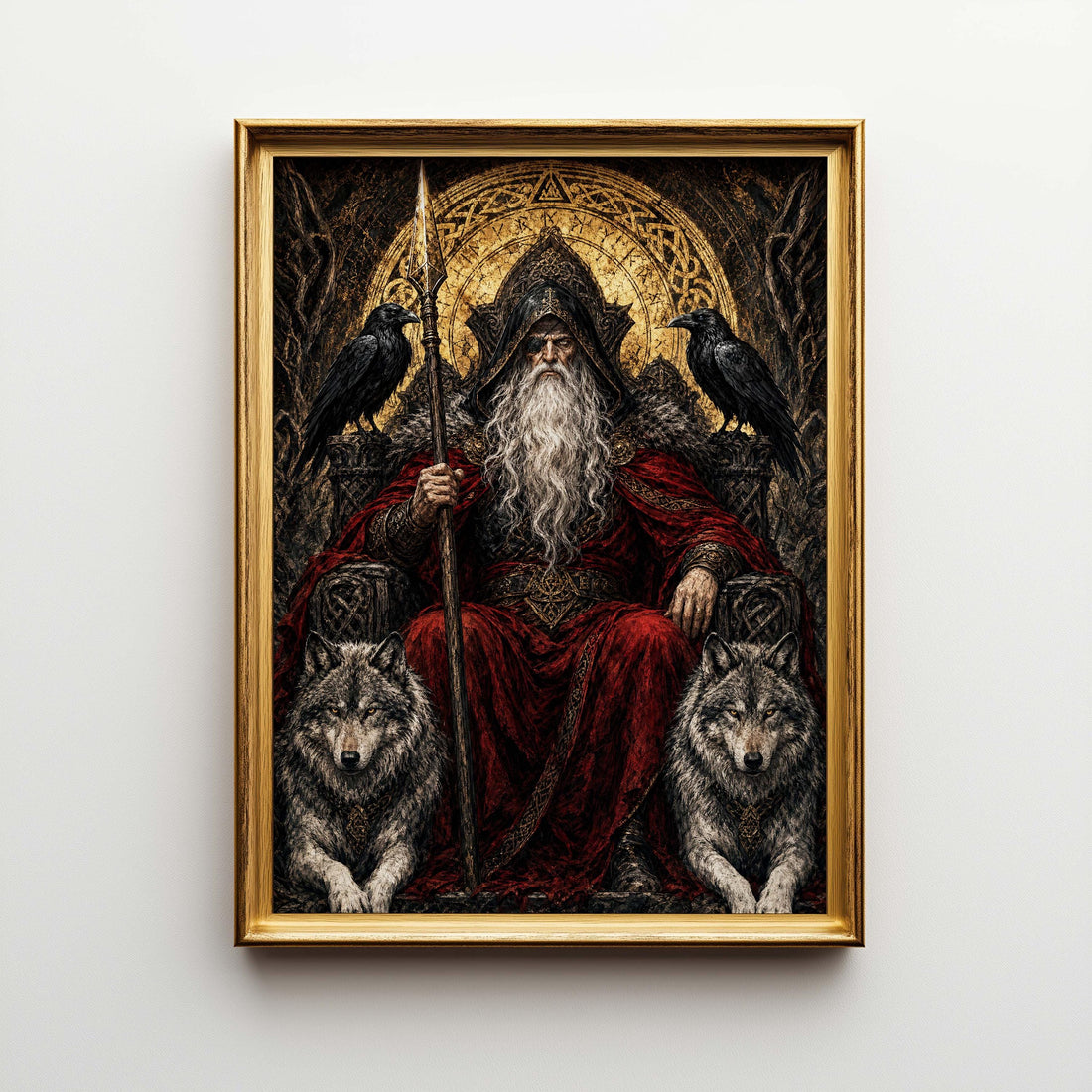 Viking Odin Home Decor - Dark Fantasy Odin Poster & Canvas, Norse God Viking Wall Art, Gothic Man