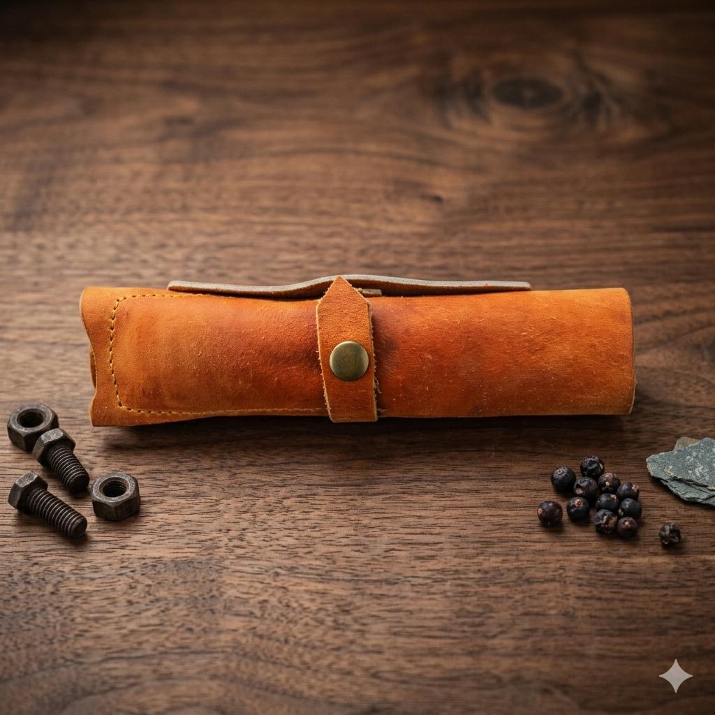 Viking Leather Accessory - Hand Forged Viking Cutlery Set – High Carbon Steel Medieval Utensils Set