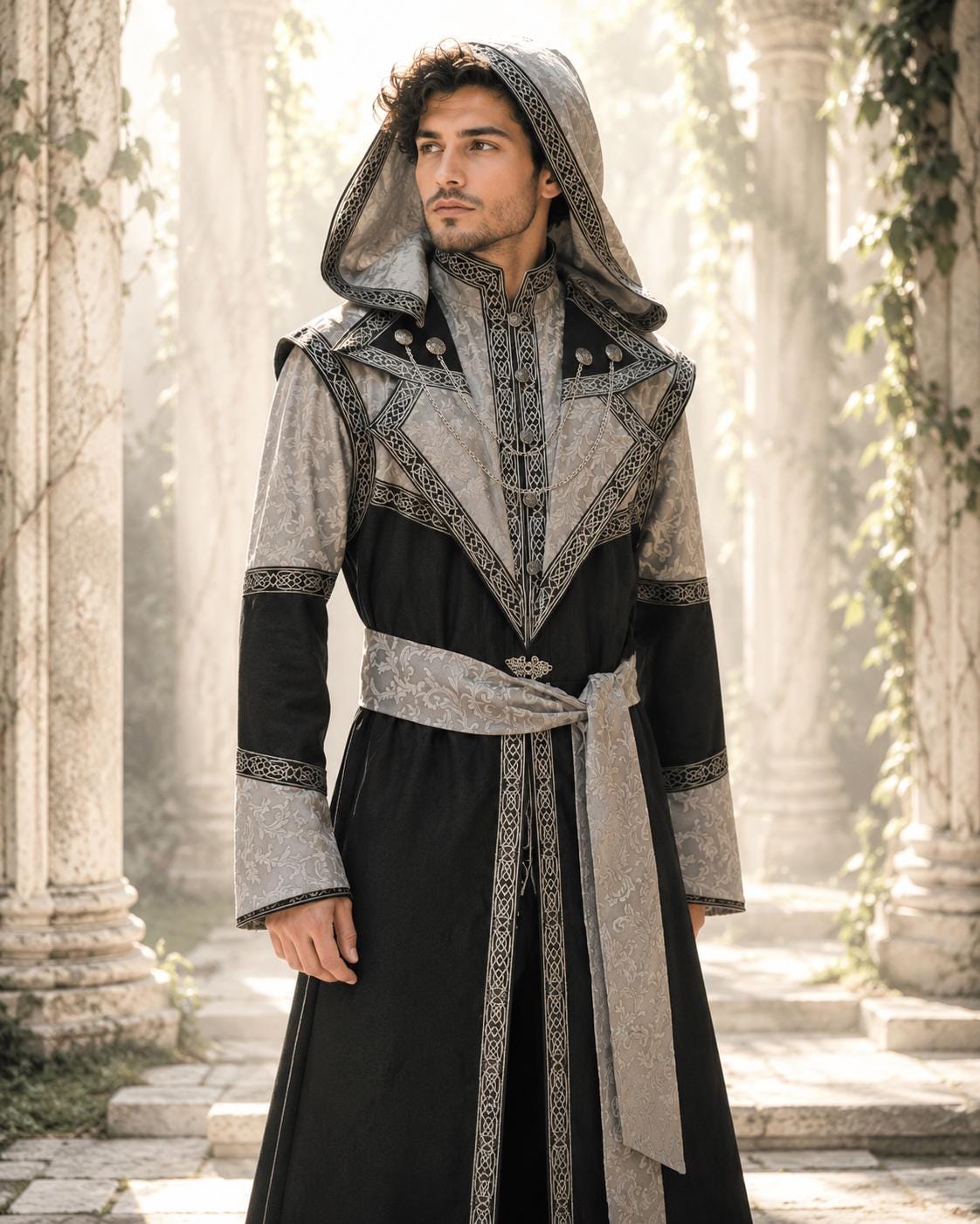 Viking Jacket - Viking Jarl Leather Coat Men Fur Collar Norse Warrior Medieval Fantasy Cosplay
