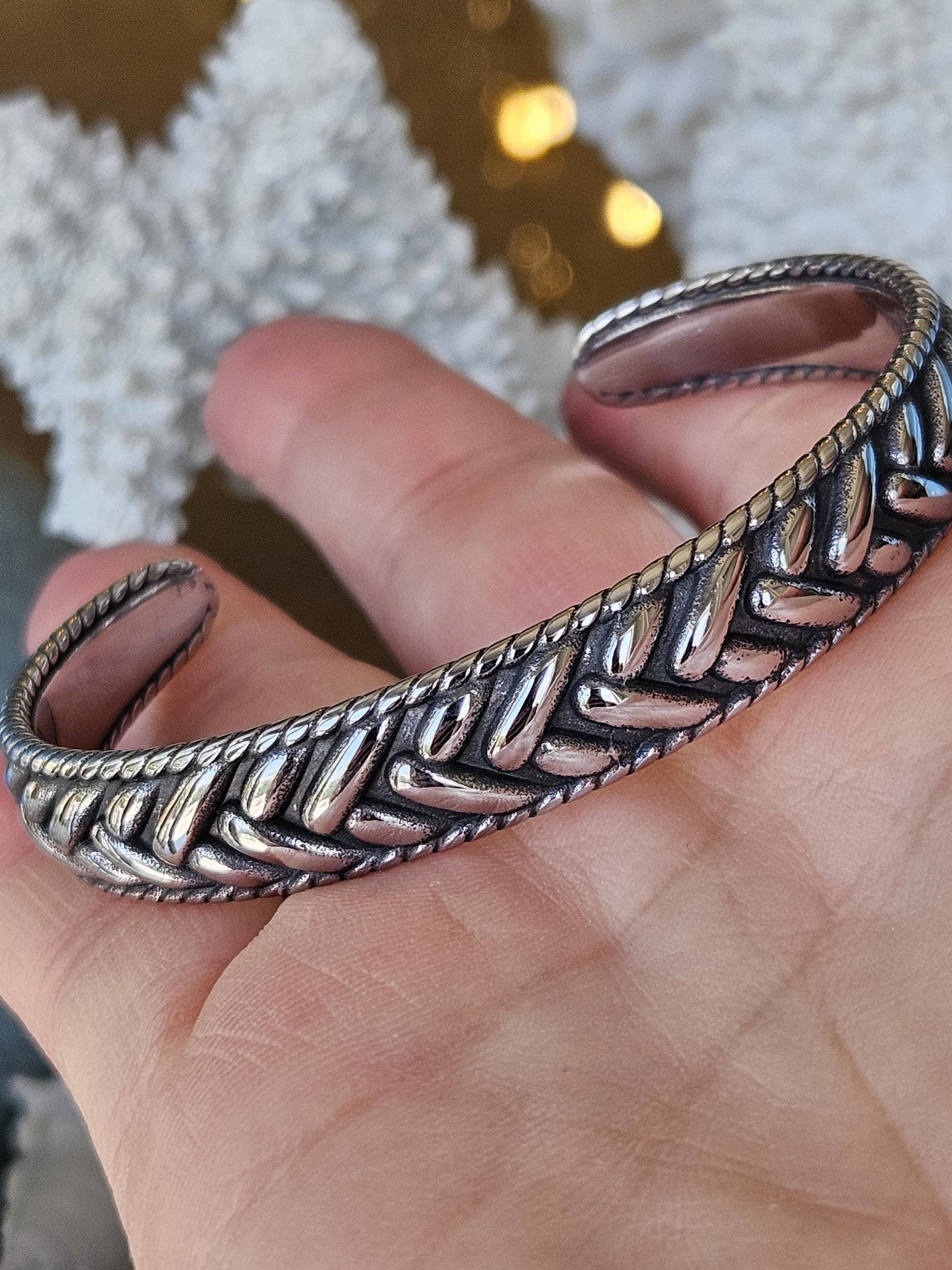 Viking Raven Bracelet - Celtic Raven Stainless Steel Cuff Bracelet, Norse Bracelet, Stainless Steel