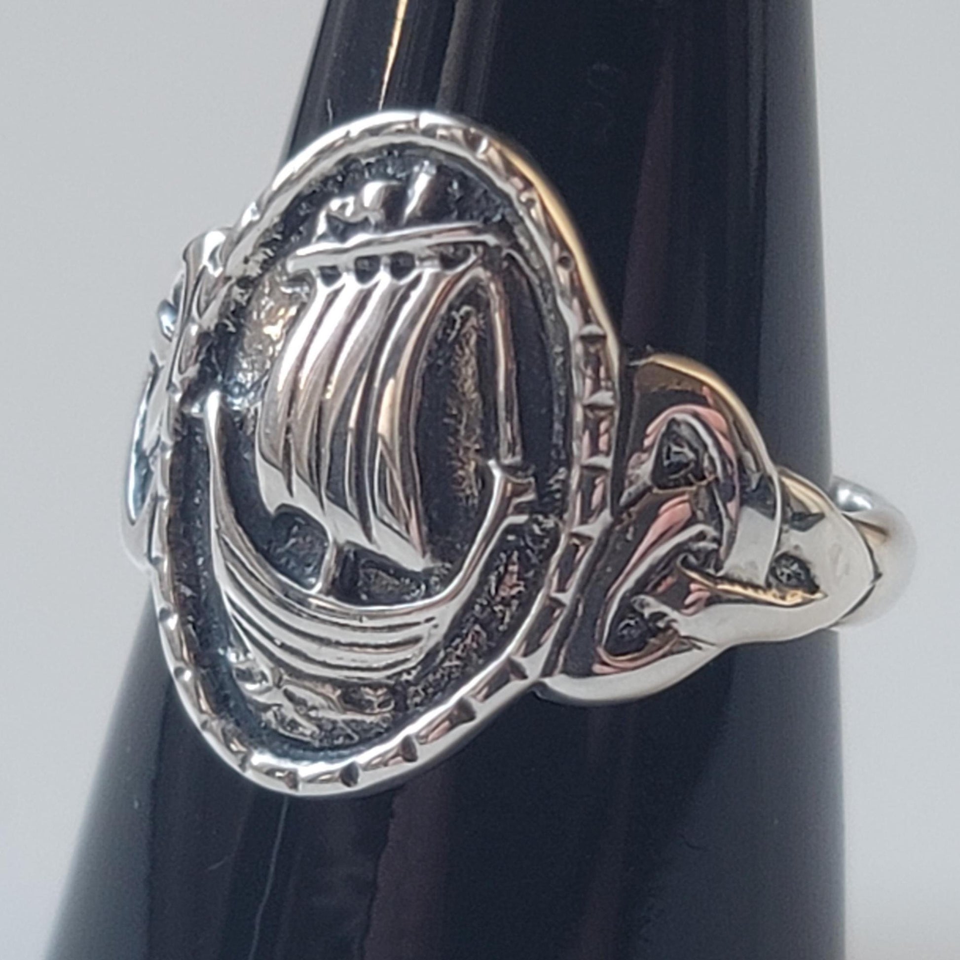 Viking Thor's Hammer Ring - Sterling Silver Hammer of Thor Ring, Viking Mjolnir Band, Norse