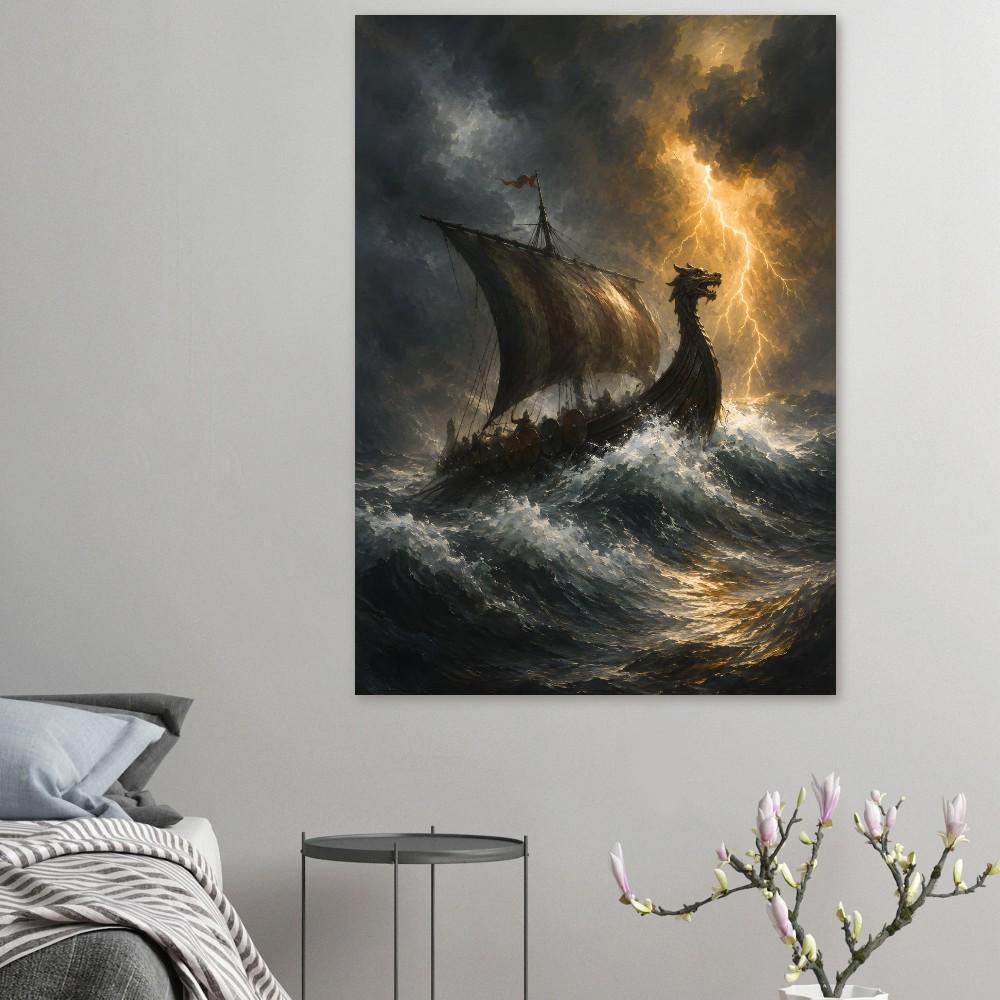 Viking Blanket - Viking Ship Wall Art, Nordic Ship Wall Art, Viking Ship Wall Decor, Viking Ship