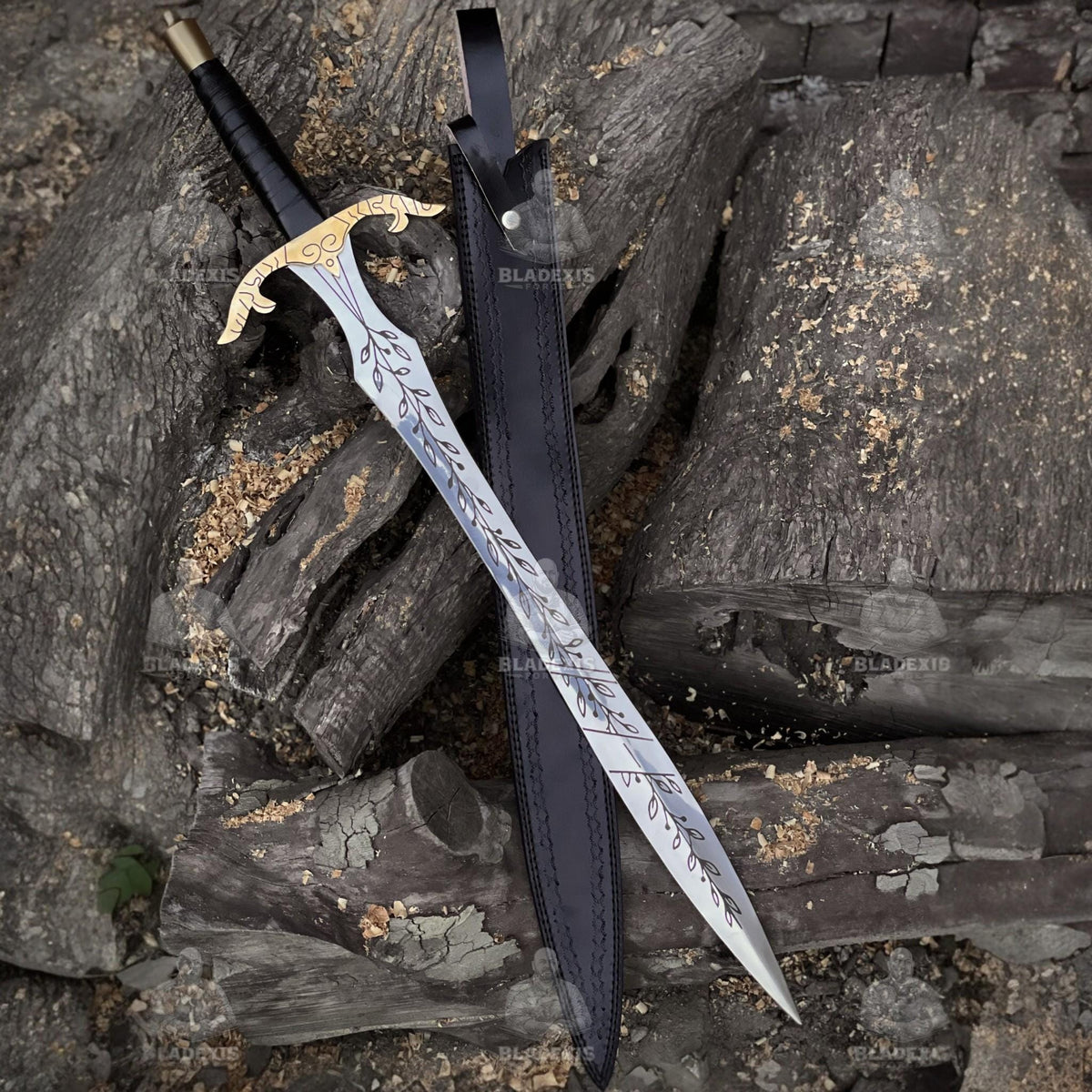 Viking Weapon Replica - Northmen Sword Hand Forged Damascus Steel, Medieval Viking Long Sword, Wall