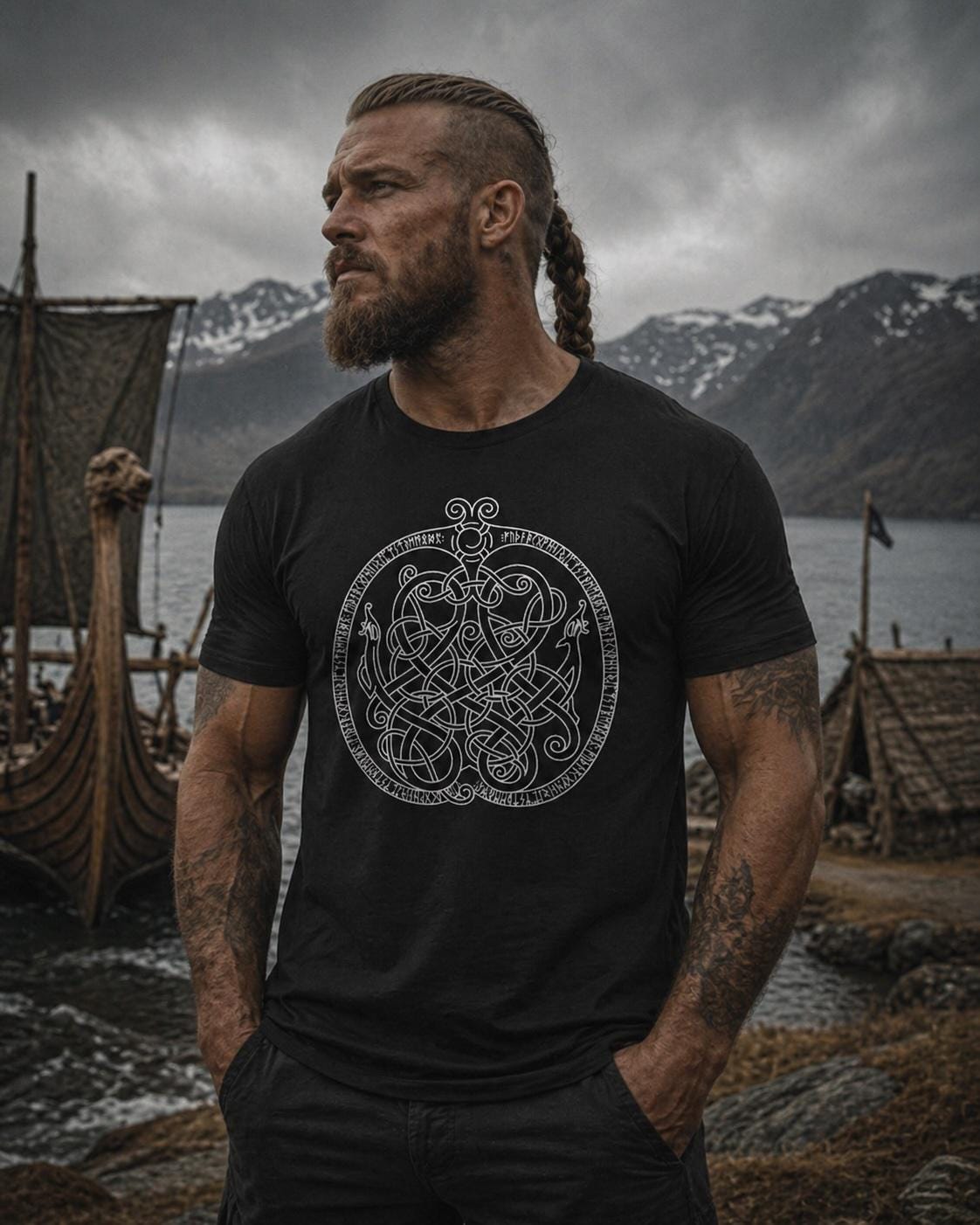 Viking Valhalla T-Shirt - Until Valhalla Rune Shirt, Minimalist Viking Tee for Men, Norse