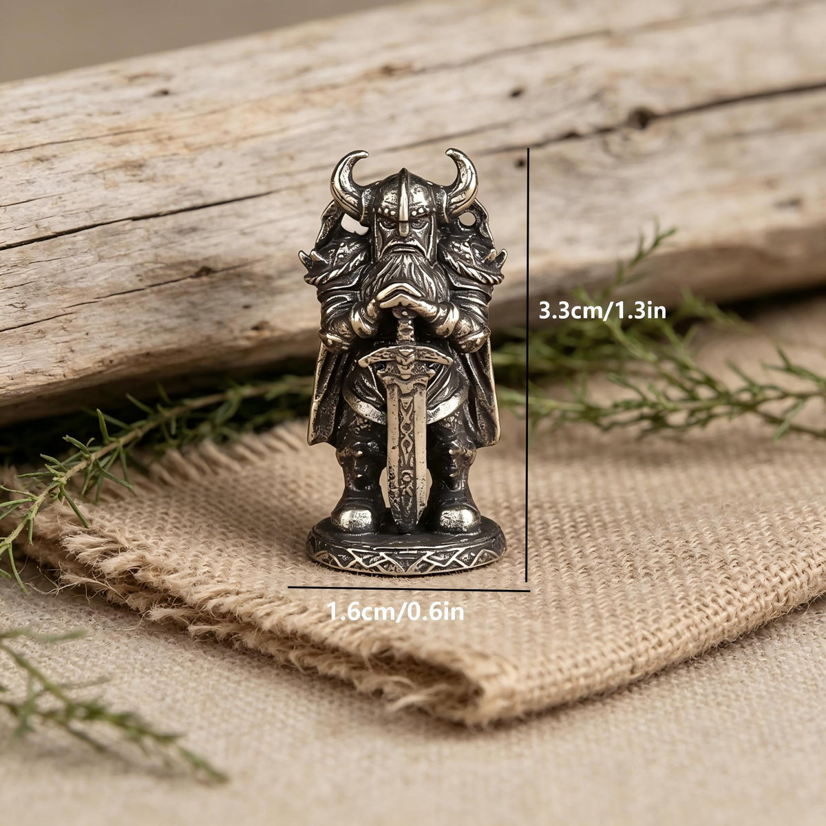 Viking Home Decor - Handmade Mini Bronze Viking Statue - Retro Desktop Decoration, Gothic Small