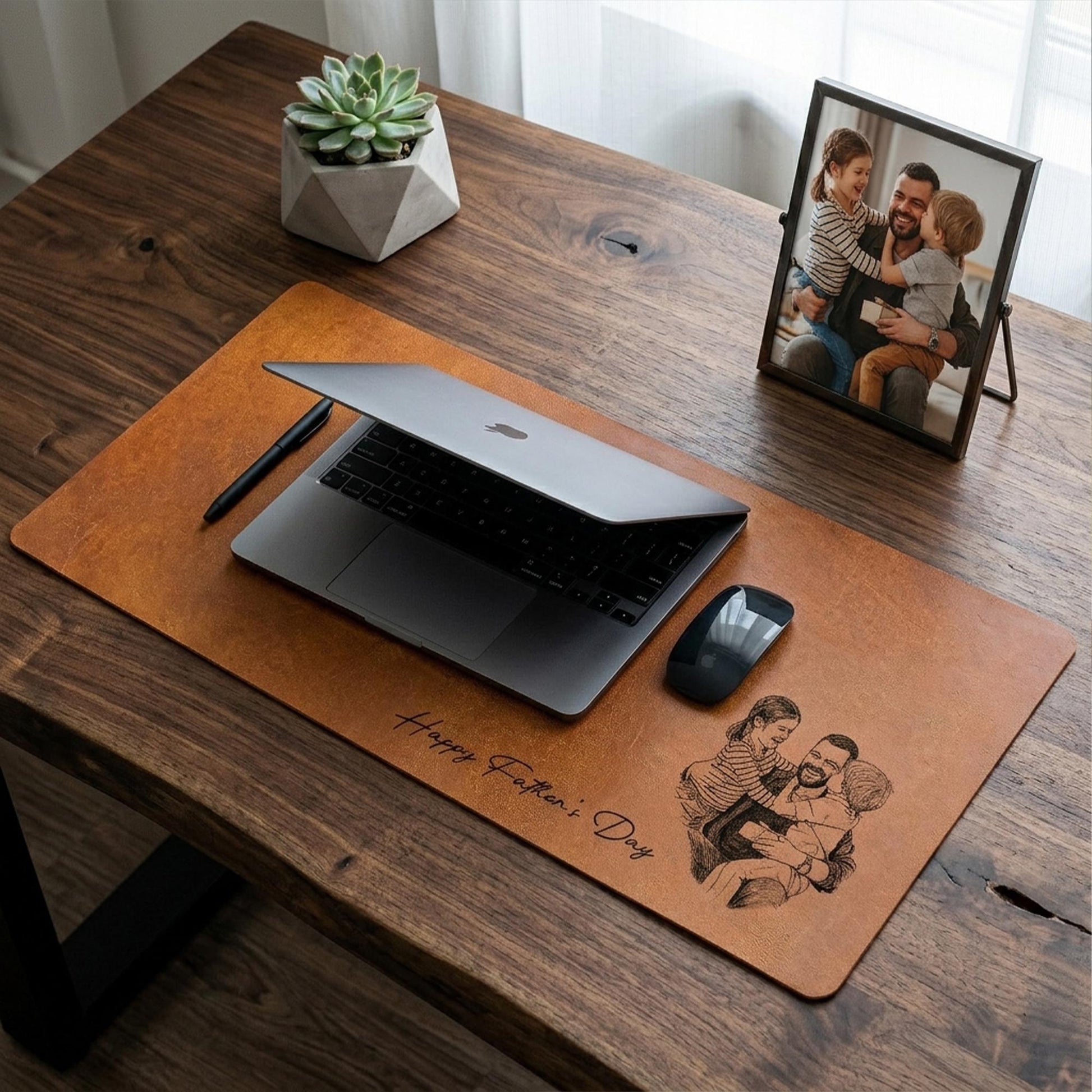 Viking Rune Leather Accessory - Personalized Ethnic Norse Viking Leather Desk Mat, Norse Mytholog