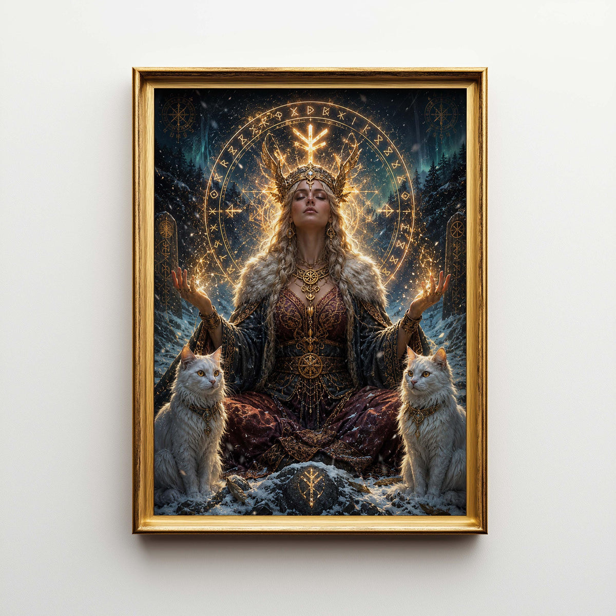Viking Odin Home Decor - Dark Fantasy Odin Poster & Canvas, Norse God Viking Wall Art, Gothic Man