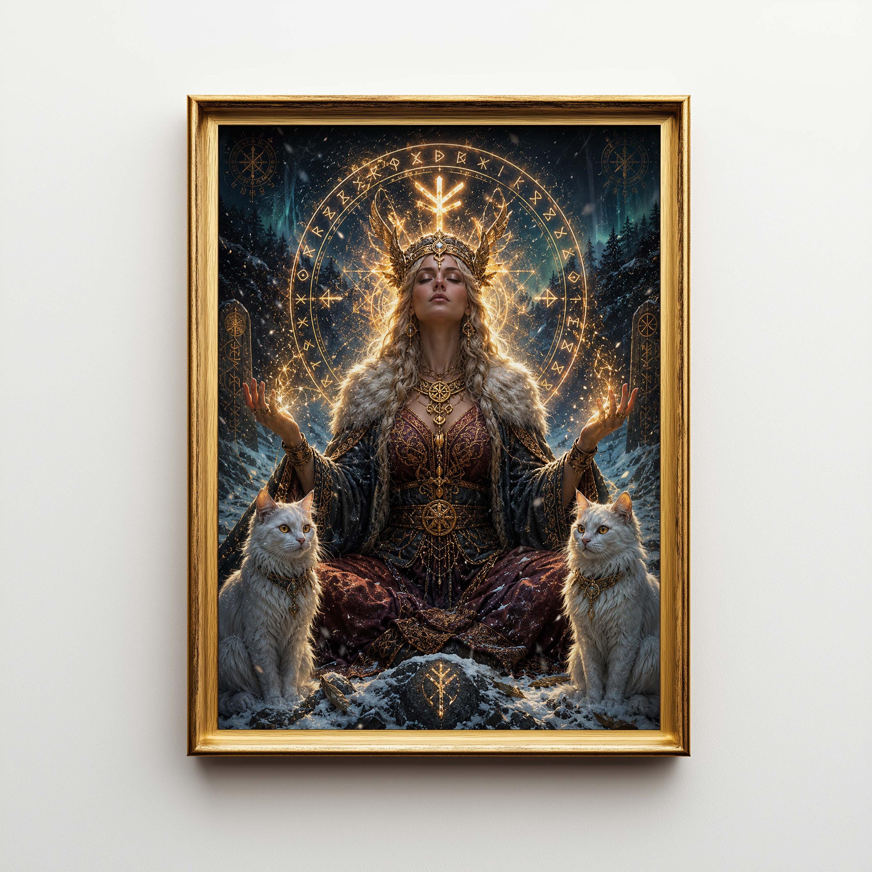 Viking Odin Home Decor - Dark Fantasy Odin Poster & Canvas, Norse God Viking Wall Art, Gothic Man