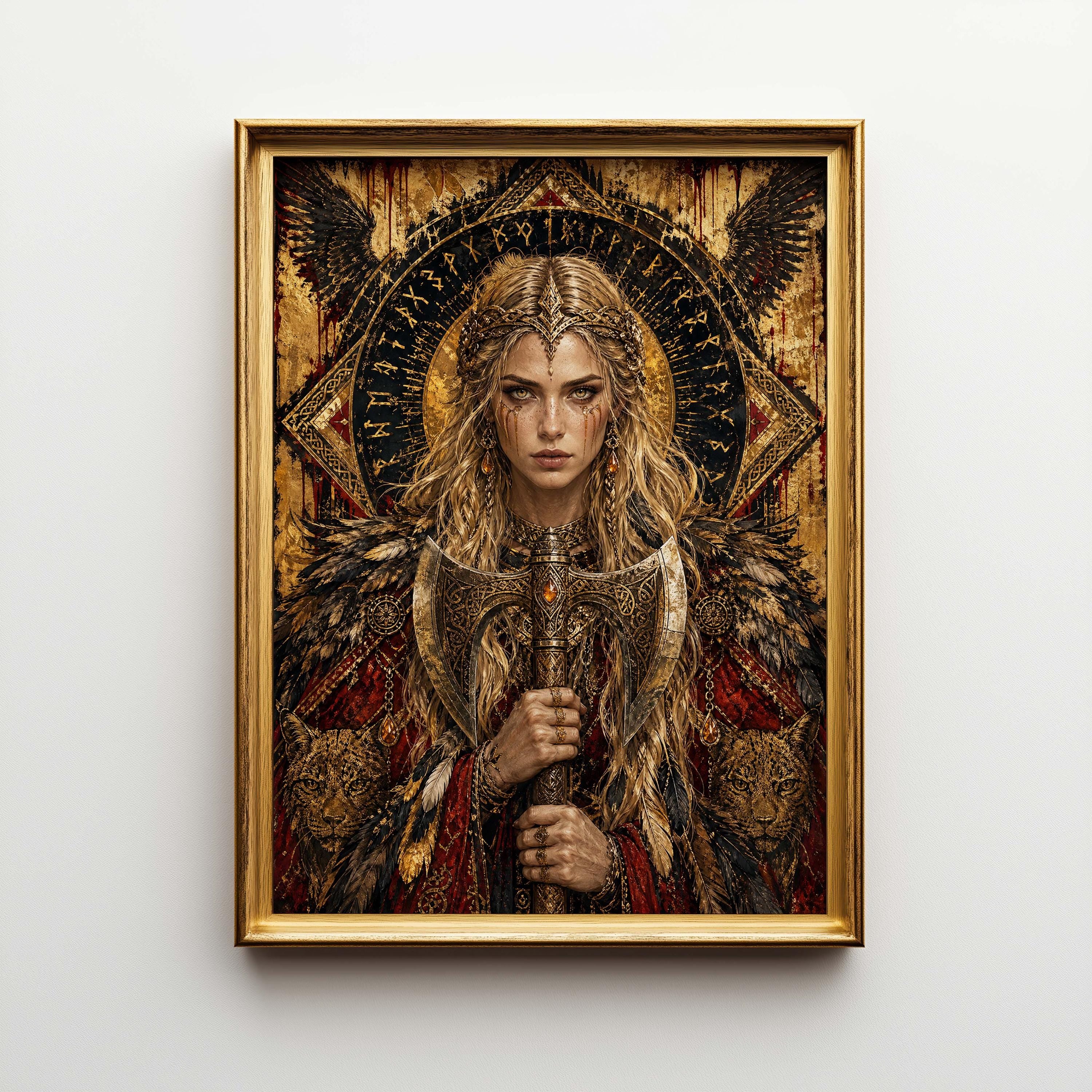 Viking Odin Blanket - Dark Fantasy Odin Woven Blanket, Norse God Viking Wall Art, Gothic Man Cave