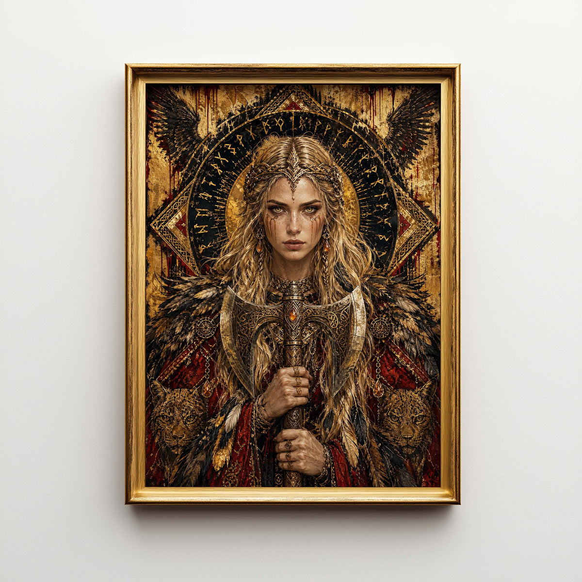 Viking Odin Home Decor - Dark Fantasy Odin Poster & Canvas, Norse God Viking Wall Art, Gothic Man