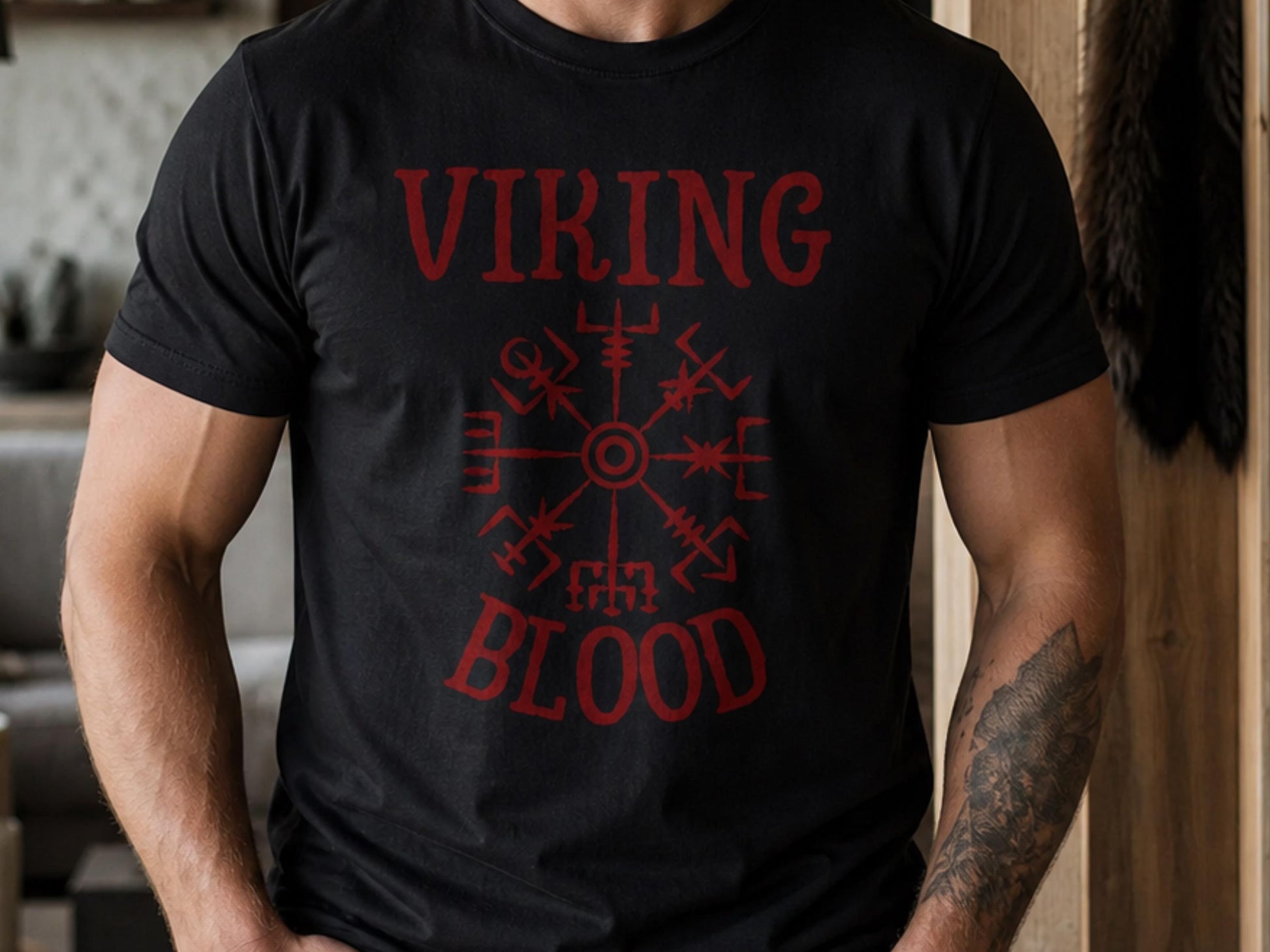 Viking Thor's Hammer Hoodie - Viking Hoodie Men Vegvisir Compass Mjolnir Thor Hammer Norse