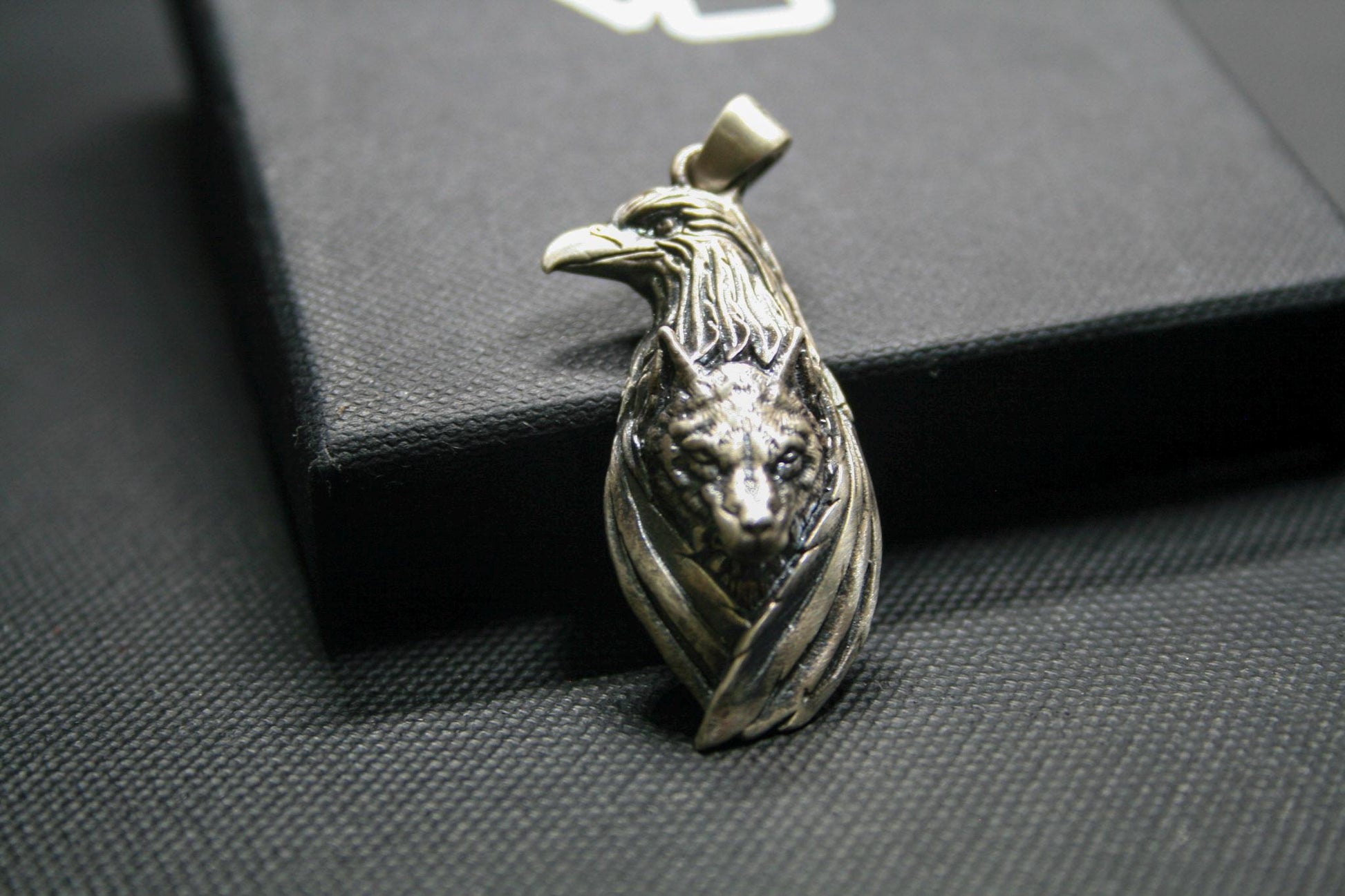 Viking Odin Necklace - Wolf and Raven Pendant, 925 Sterling Silver Norse Viking Necklace, Odin's