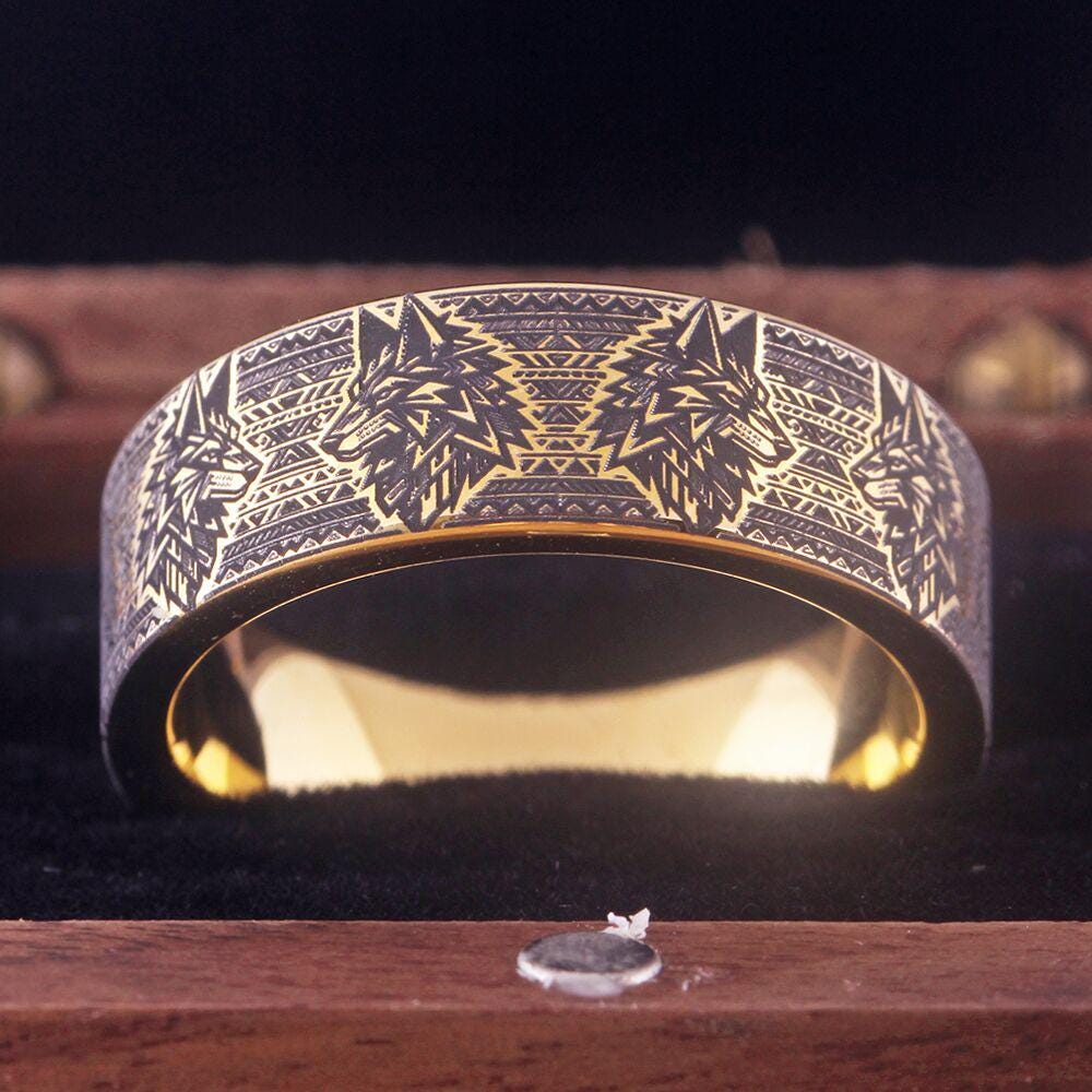 Viking Rune Ring - Vikings Wedding Ring, Vikings Rings, Viking Runes Rings, Wedding Ring Runes