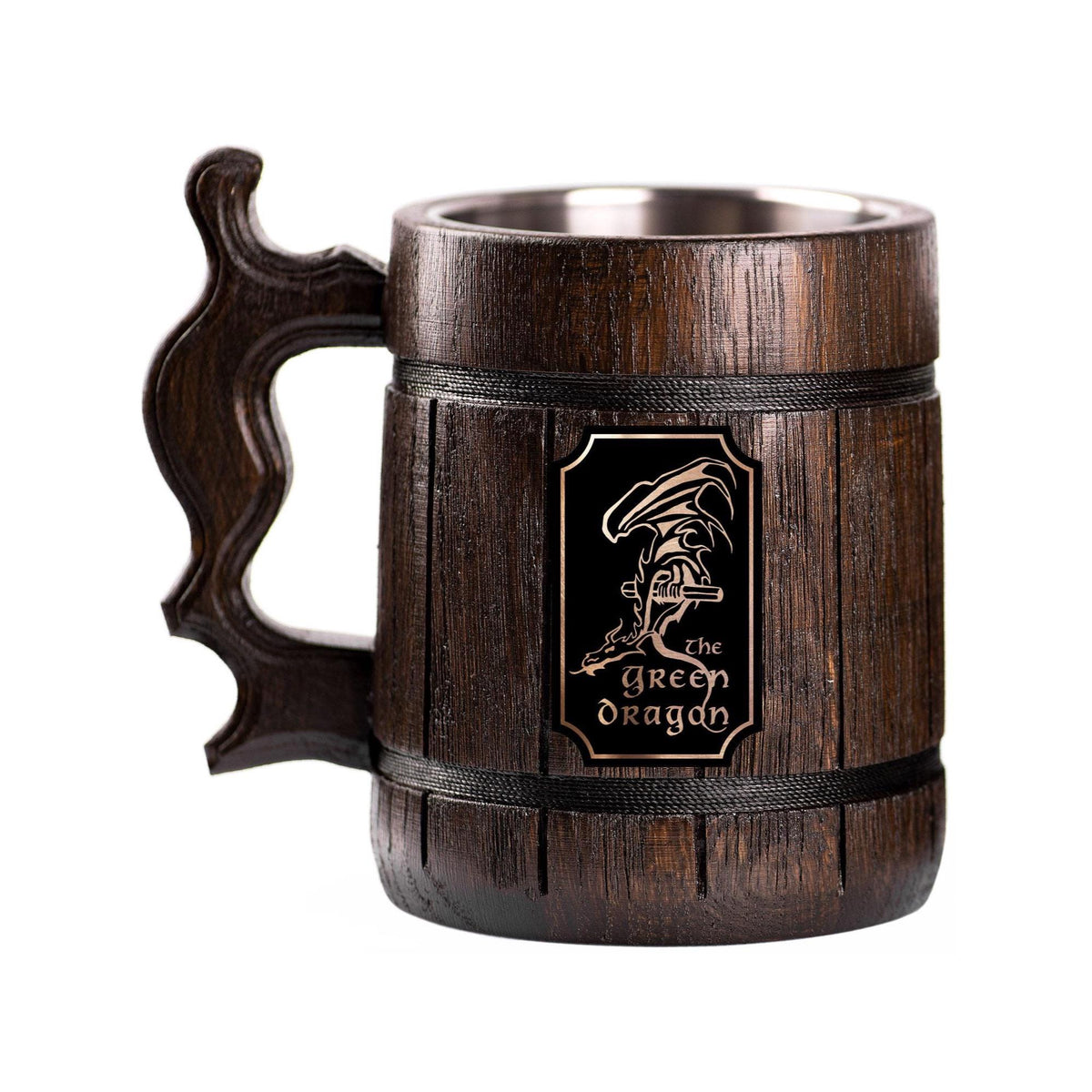 Viking Wolf Mug - Medieval Fantasy Beer Mug – Embossed Ceramic Tankard with Wolf Crest, Large