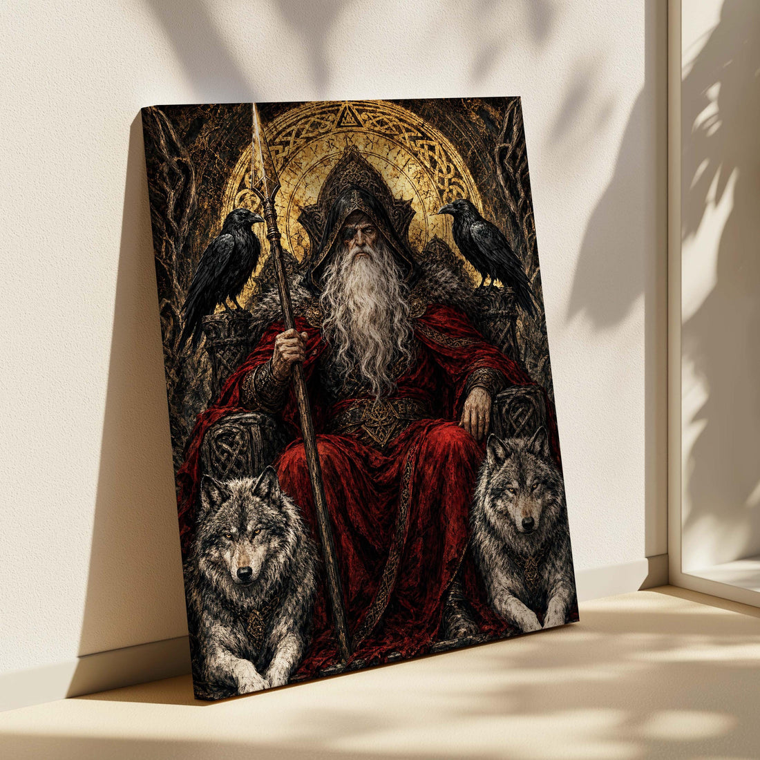 Viking Odin Home Decor - Dark Fantasy Odin Poster & Canvas, Norse God Viking Wall Art, Gothic Man