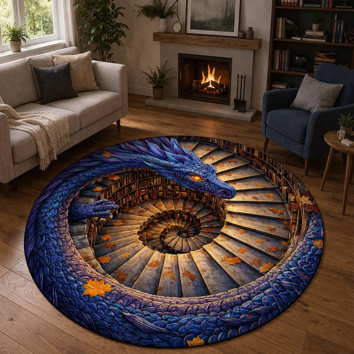Viking Rug - Viking Dragon Knotwork Rug, Norse Mythology, Celtic Serpent Warrior (40x60cm)