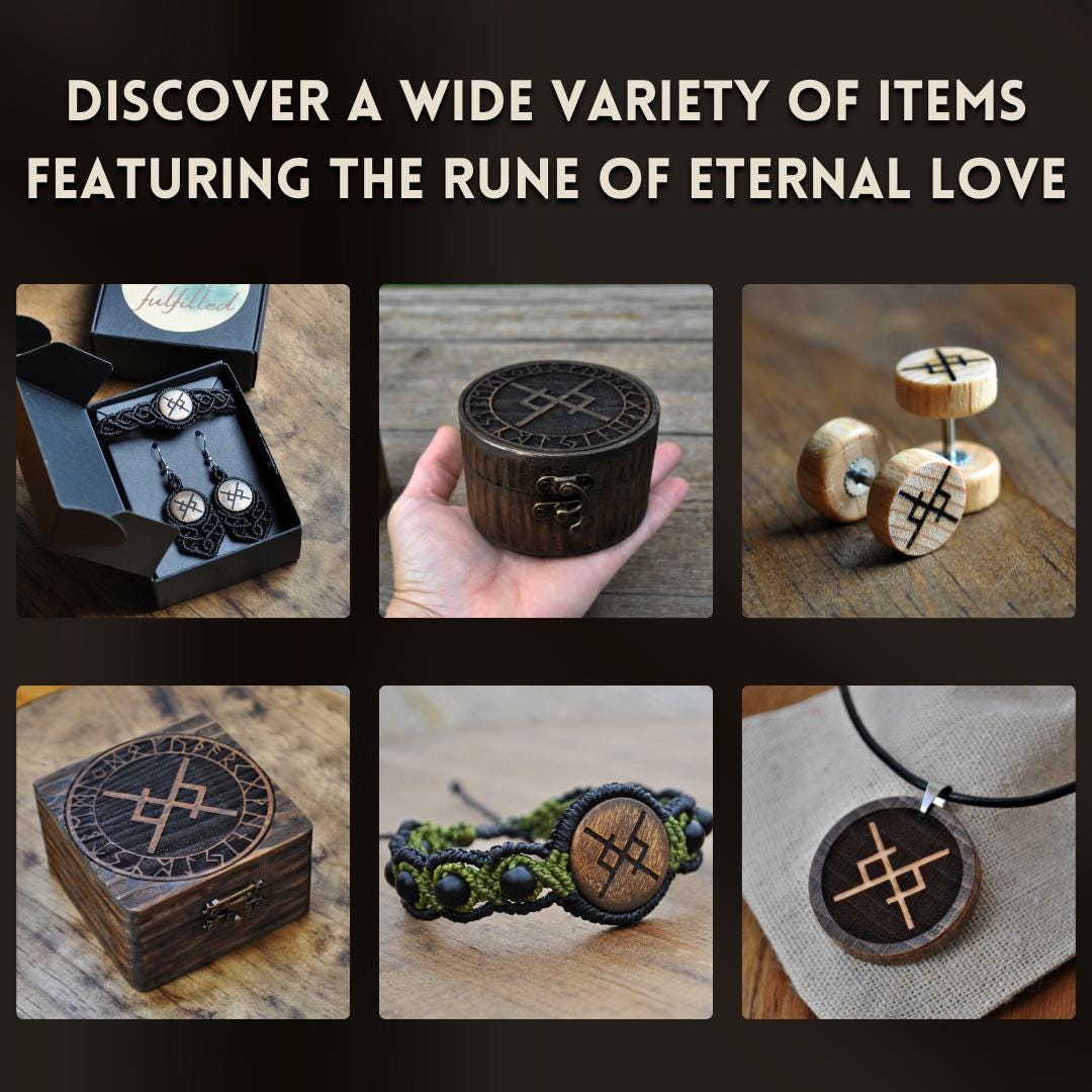 Viking Rune Home Decor - Wooden box engraved with the Rune of Eternal Love – Personalized box for