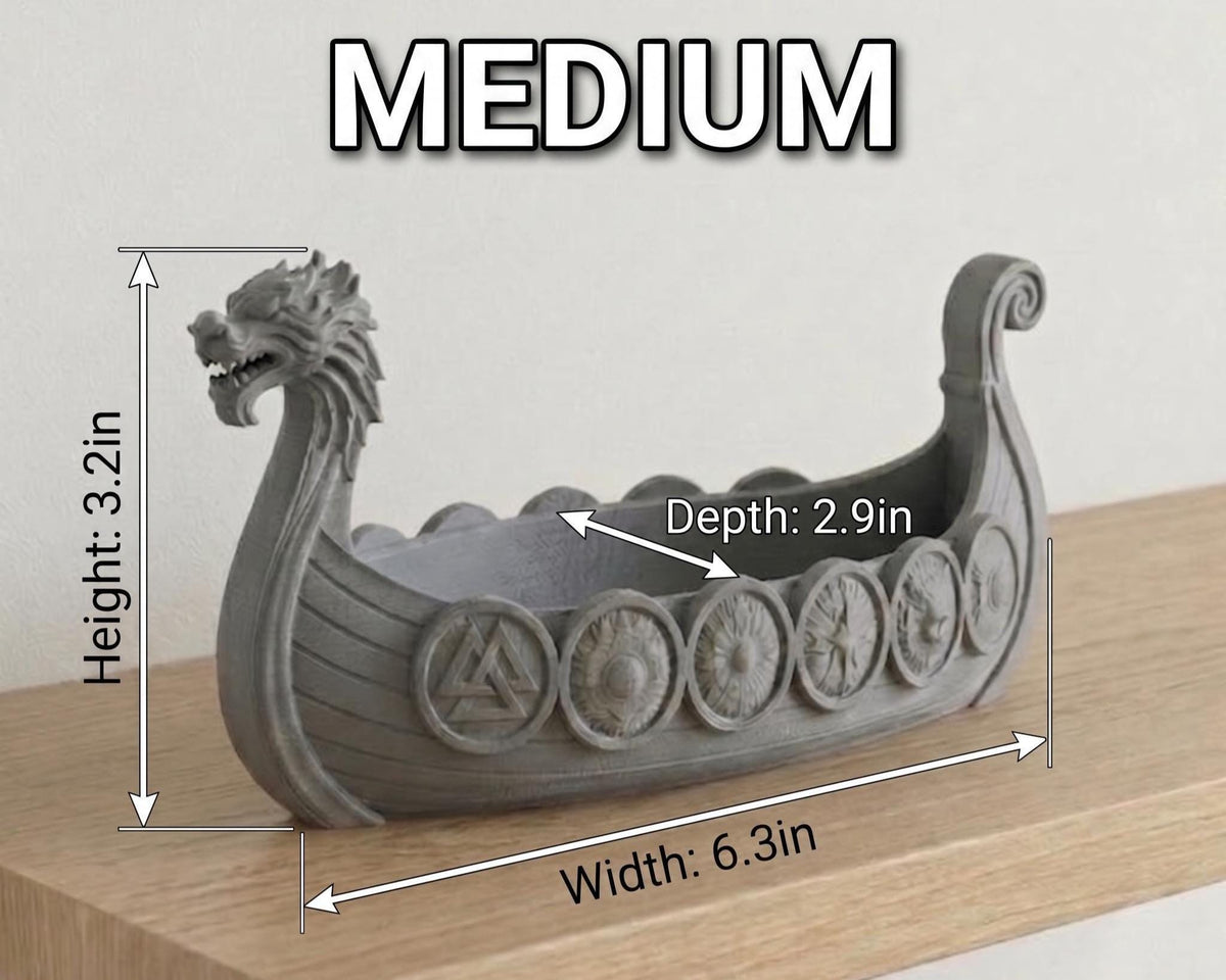 Viking Longship Home Decor - Viking Longship Planter Set, Norse Succulent Pot in Small Medium Large