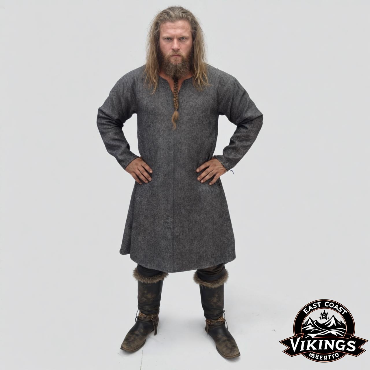 Viking T-Shirt - Embroidered Viking Tunic: Pure Lambs wool with cotton Lining, Reenactment Garb