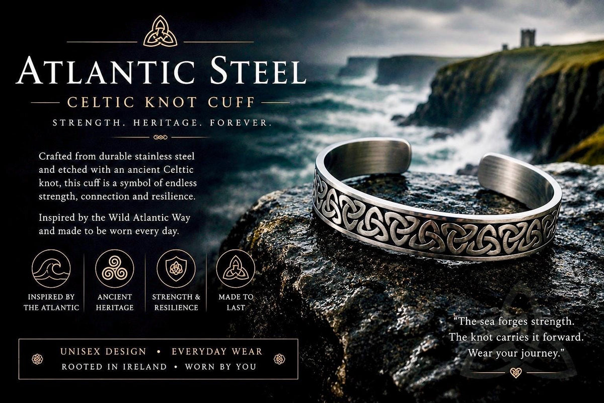Viking Bracelet - Viking Celtic Knot Cuff Bracelet, Nordic Triskele Stainless Steel Bangle for Men