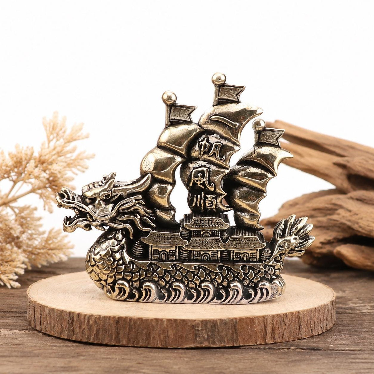 Viking Longship Home Decor - Viking Ship Bookends Set of 2, Norse Dragon Book Ends, Viking Longship