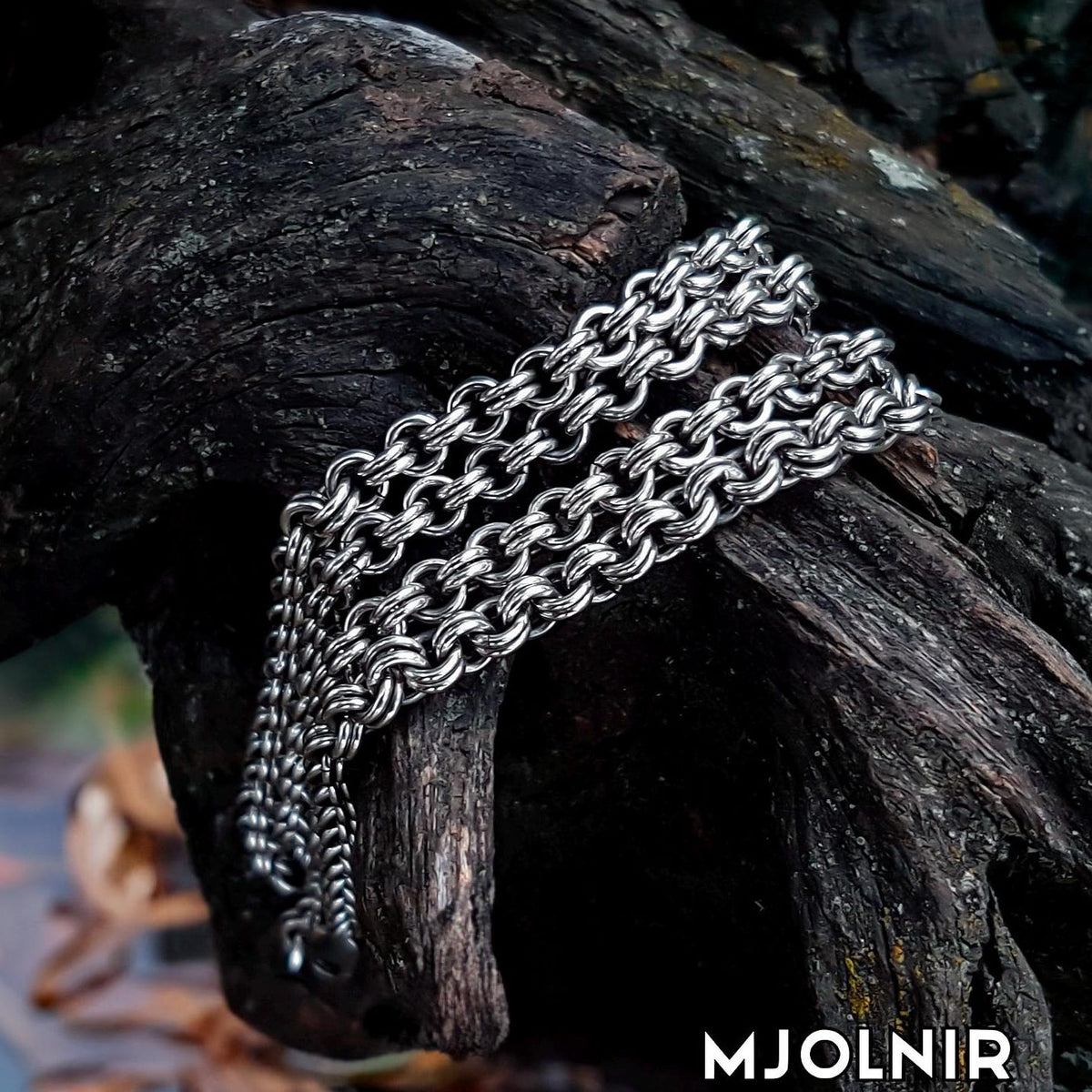 Viking Necklace - Bronze Double-link Viking Chain Necklace - Norse Jewelry