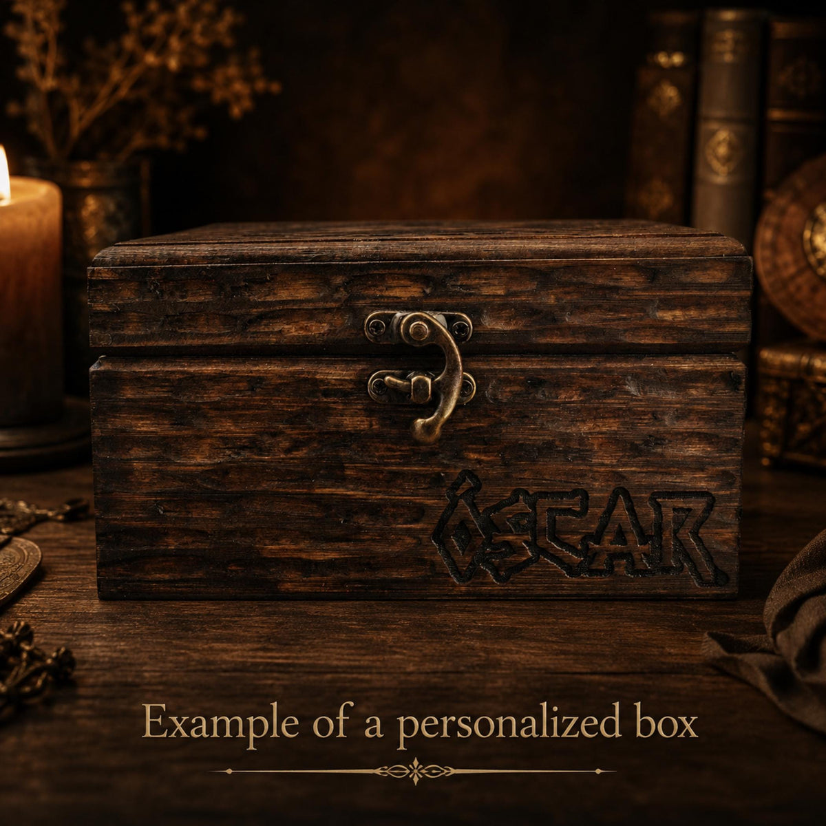 Viking Rune Home Decor - Wooden box engraved with the Rune of Eternal Love – Personalized box for