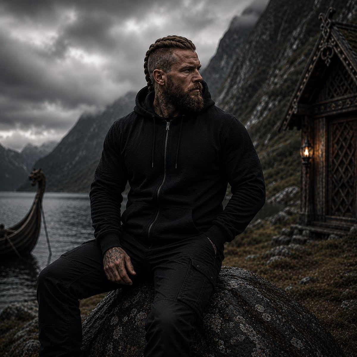 Viking Rune Hoodie - Viking Warrior Hoodie, Norse Mythology Sweatshirt, Nordic Rune Hoodie