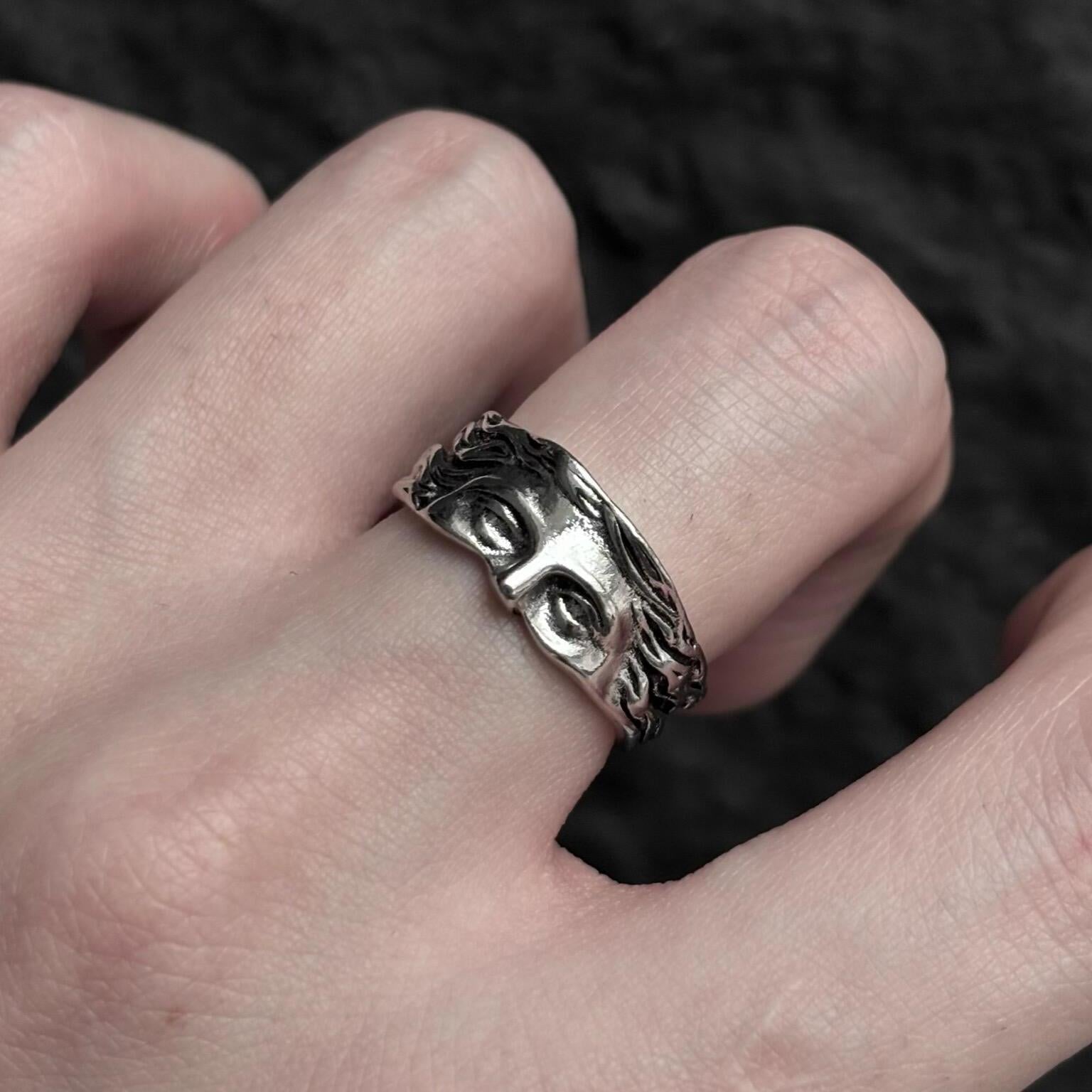 Viking Rune Ring - Viking Tree of Life Ring Mens Titanium Steel Celtic Knot Band Rustic Norse Rune