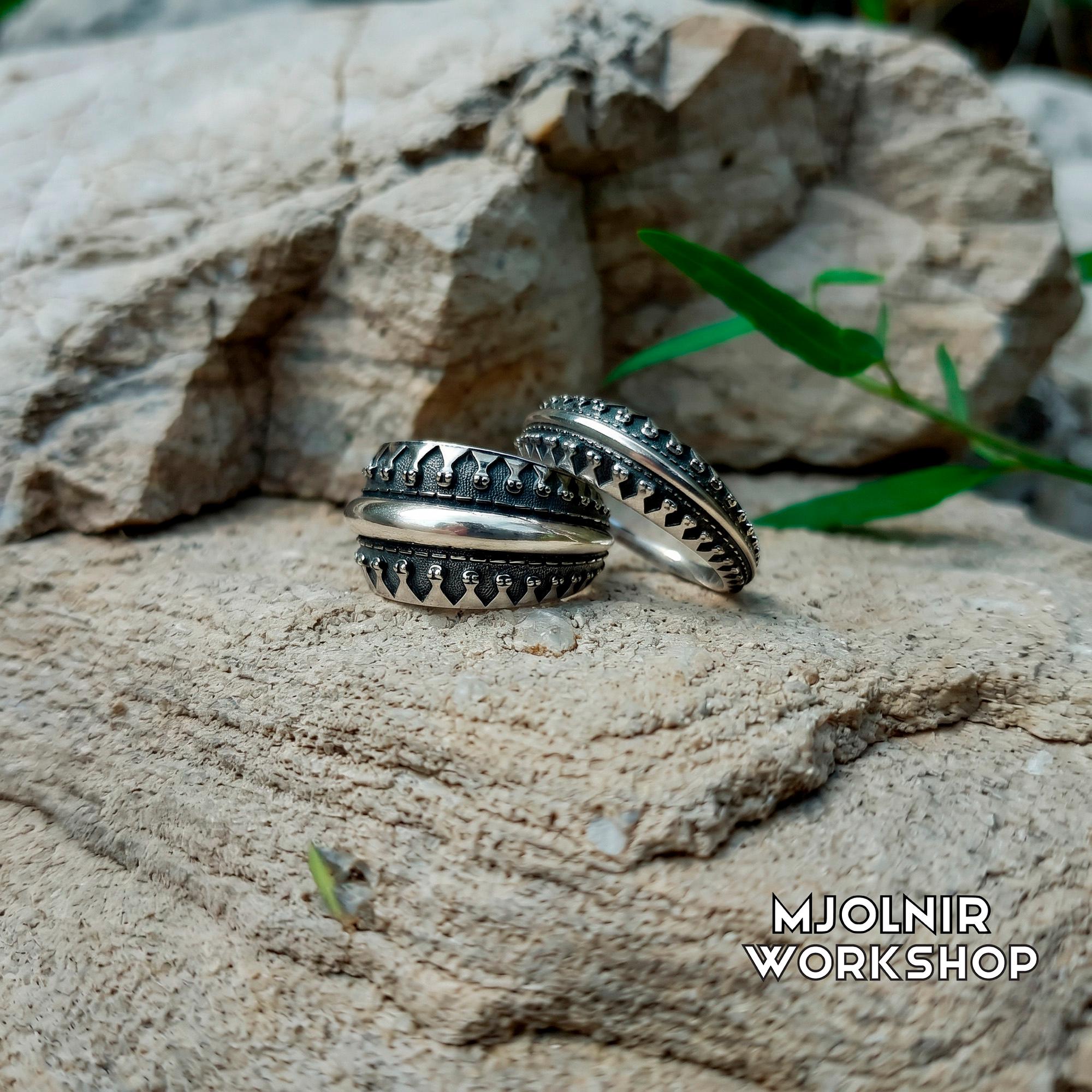 Viking Ring - Bronze Viking Ring: Vendel Era Norse Band, Design From Valsgarde Helmet