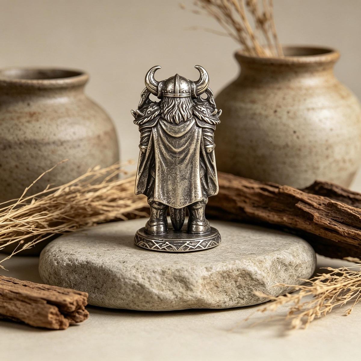 Viking Home Decor - Handmade Mini Bronze Viking Statue - Retro Desktop Decoration, Gothic Small