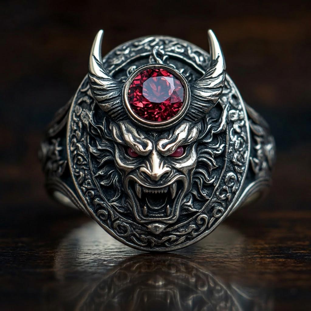 Viking Rune Ring - Viking Gothic Occult Bindrune Shield Intertwined Rune Band Ring, Silver Jewelry