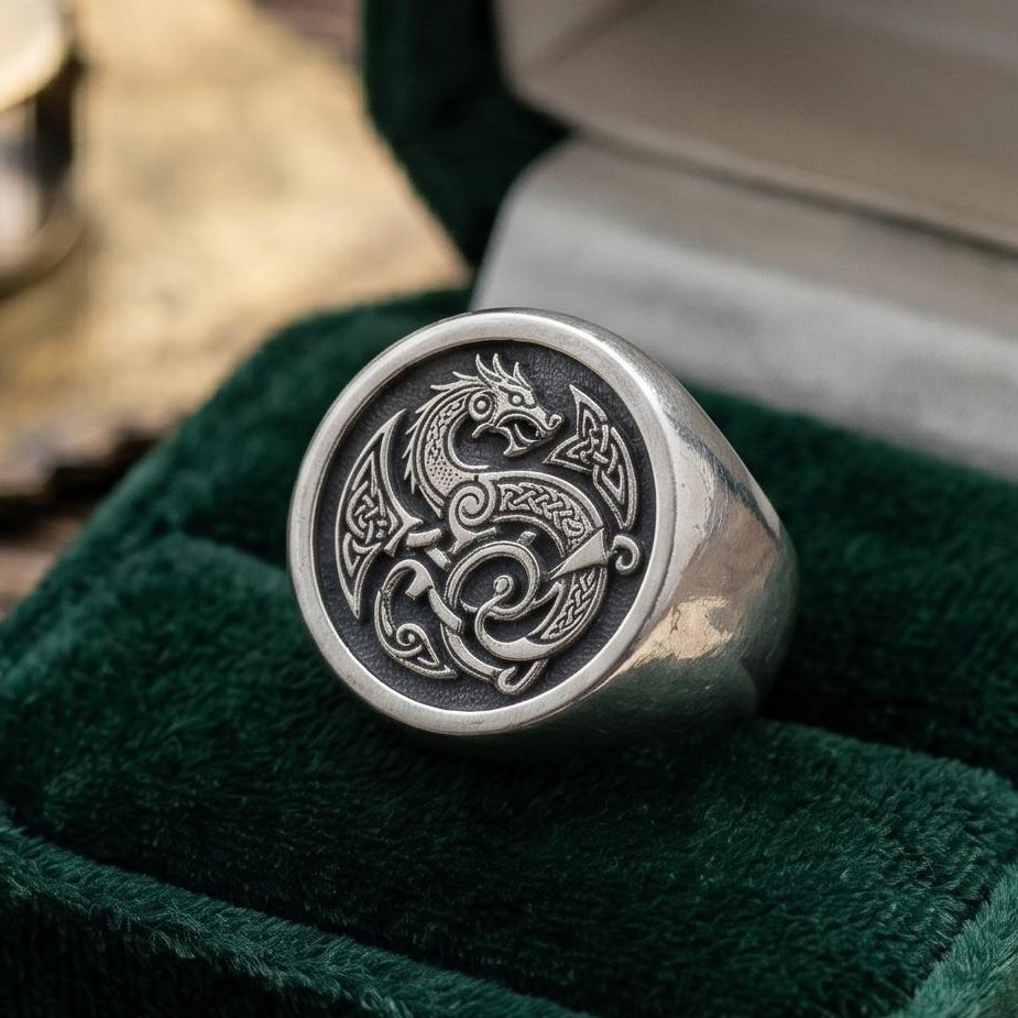 Viking Rune Ring - Personalized Silver Viking Rune Ring for Men, Engraved Norse Fidget Band, Nordic