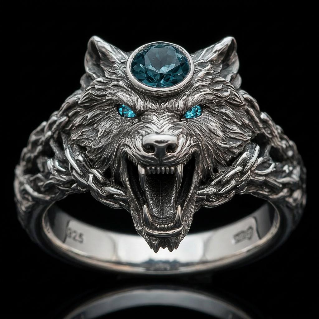 Viking Rune Ring - Viking Gothic Occult Bindrune Shield Intertwined Rune Band Ring, Silver Jewelry