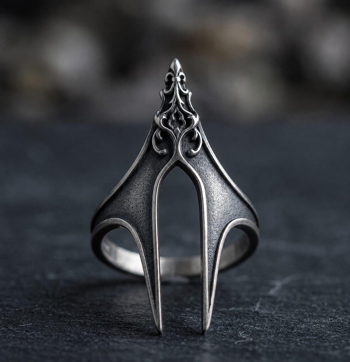 Viking Rune Ring - Viking Gothic Occult Bindrune Shield Intertwined Rune Band Ring, Silver Jewelry