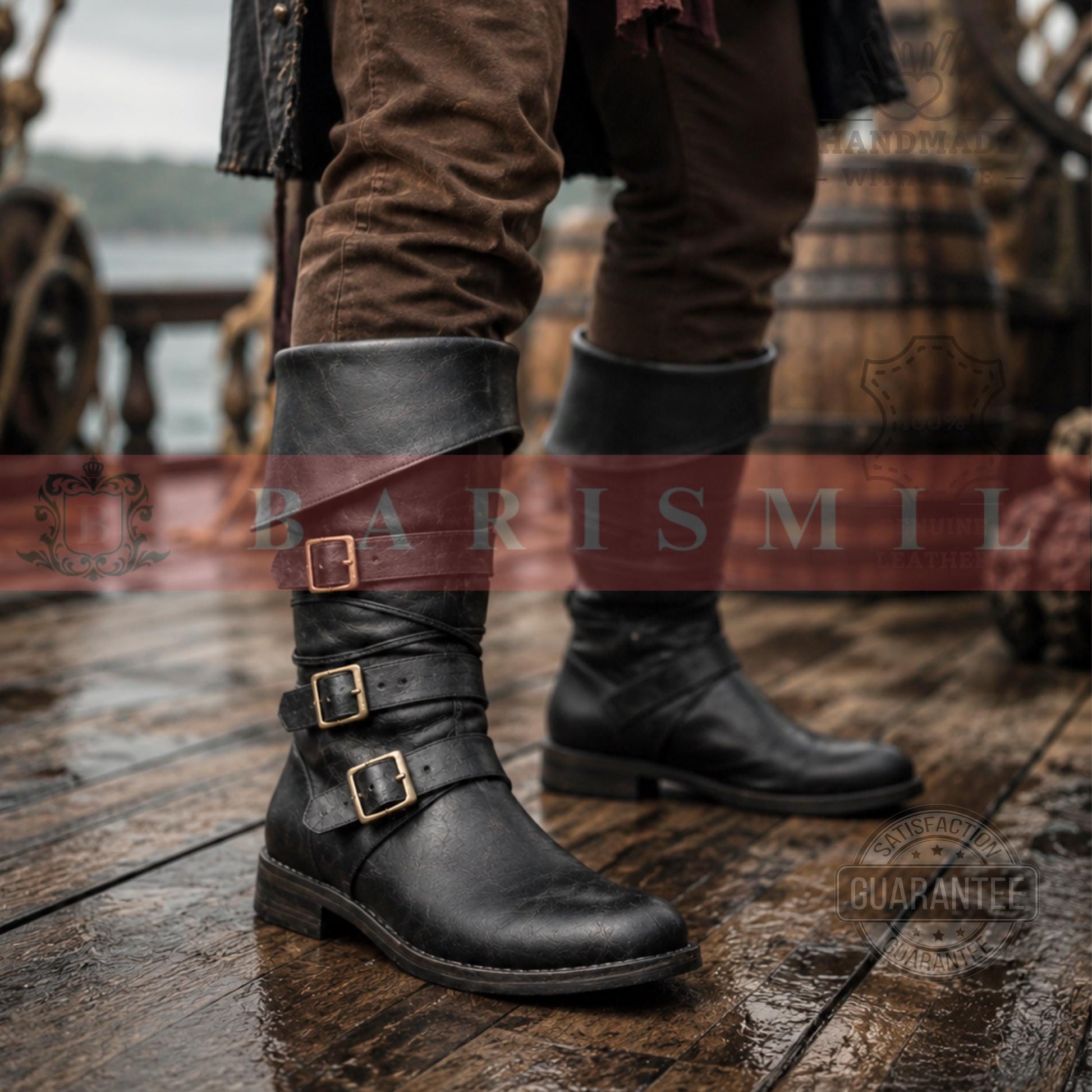 Viking Boots - Handmade Viking Leather Boots – Fur Trim Medieval Warrior Footwear