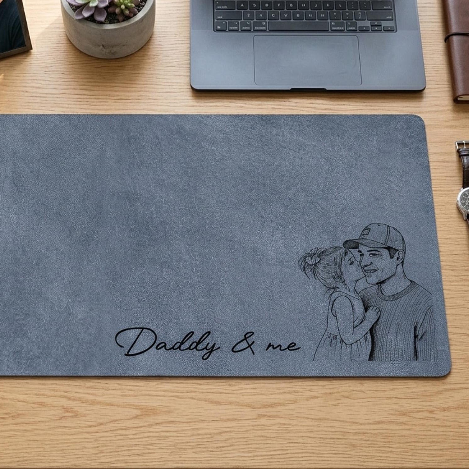 Viking Rune Leather Accessory - Personalized Norse Mythology Desk Mat, Ethnic Norse Name In Viking