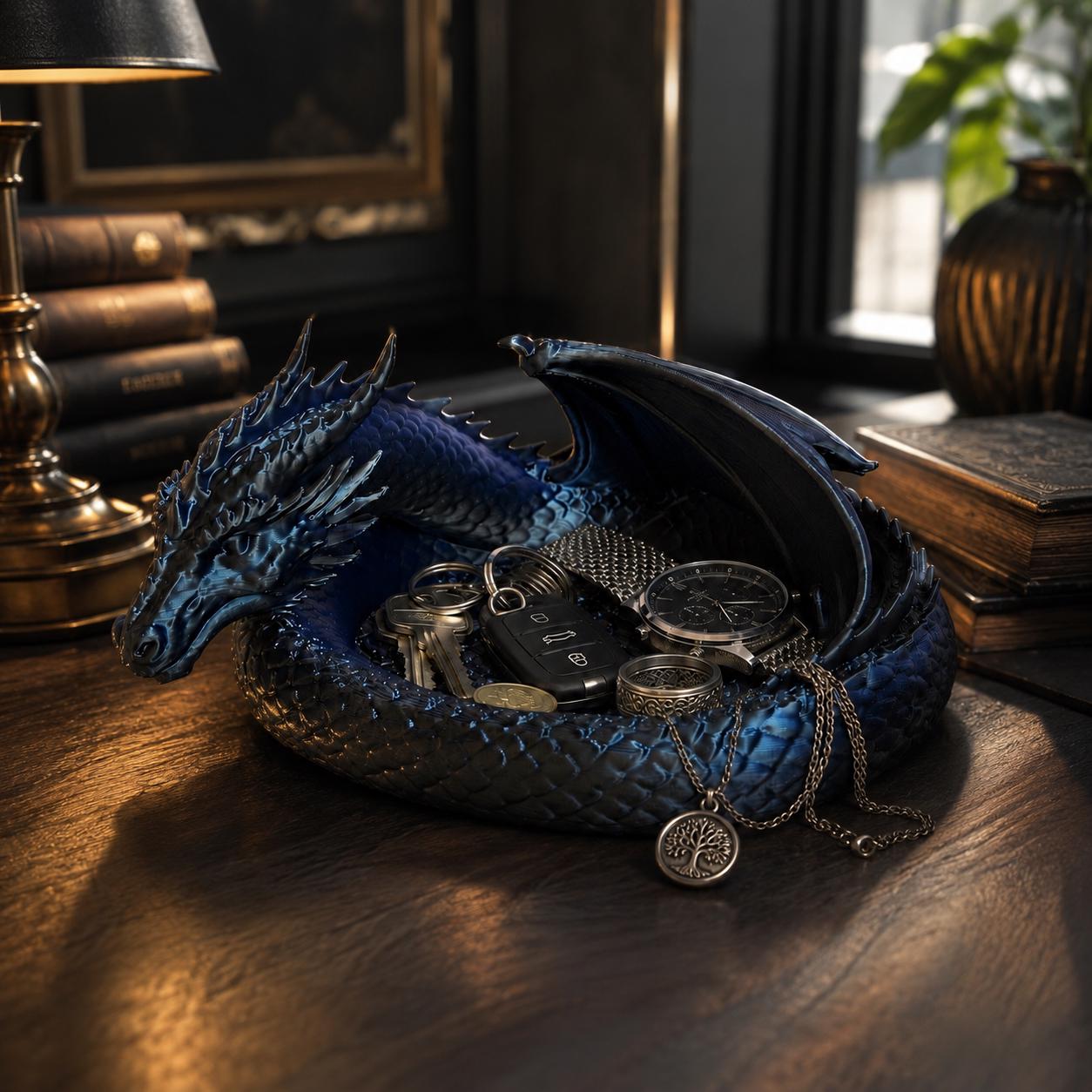 Viking Longship Home Decor - Viking Ship Trinket Tray, Norse Dragon Boat Coin Holder, Desk Organizer