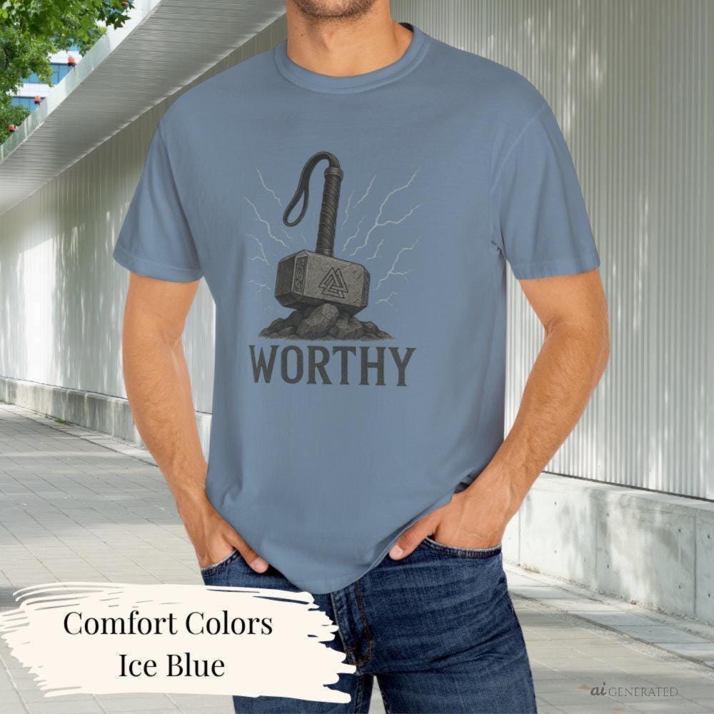 Viking Thor's Hammer T-Shirt - Mjolnir Thor Hammer Viking Shirt, Norse Mythology T-Shirt, Nordic