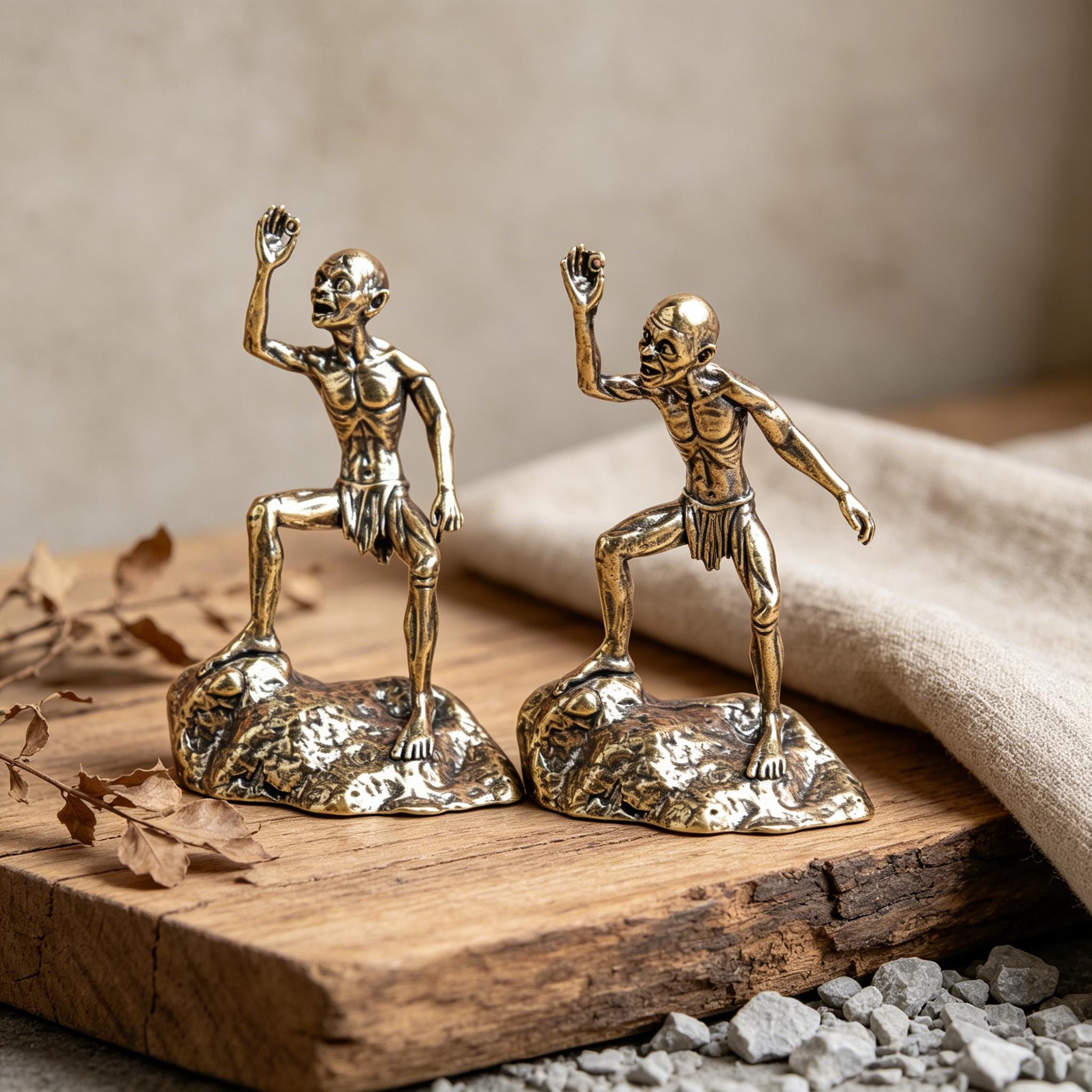 Viking Home Decor - Handmade Mini Bronze Viking Statue - Retro Desktop Decoration, Gothic Small