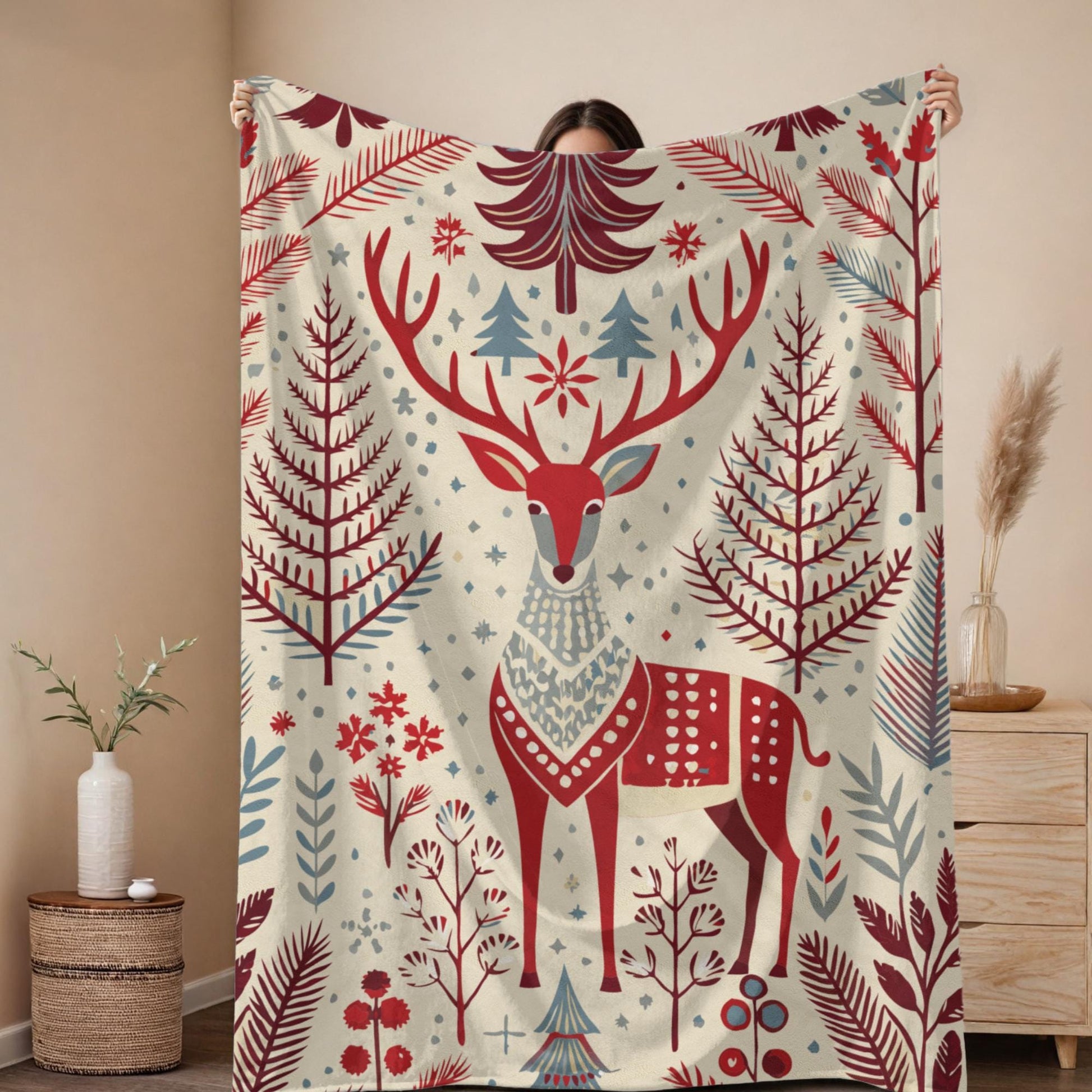 Viking Blanket - Scandinavian Aesthetic Viking Dragon Sherpa/Velvet Blanket - Unique Gift for