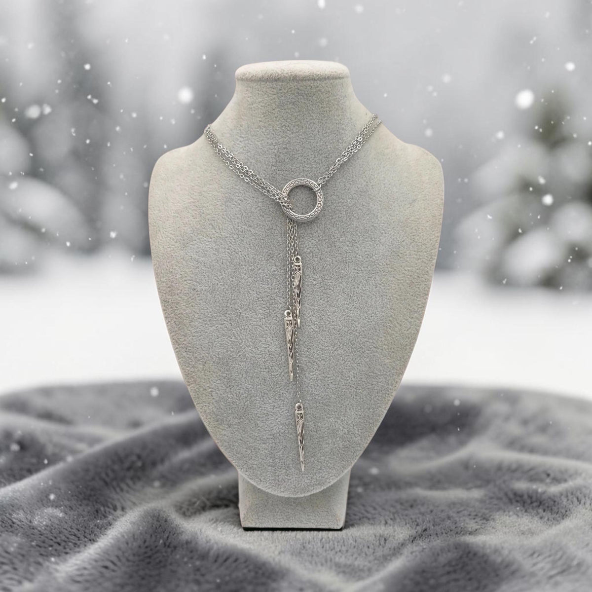 Viking Necklace - Viking Valkyrie Chain Necklace, Celtic Wraparound Jewelry