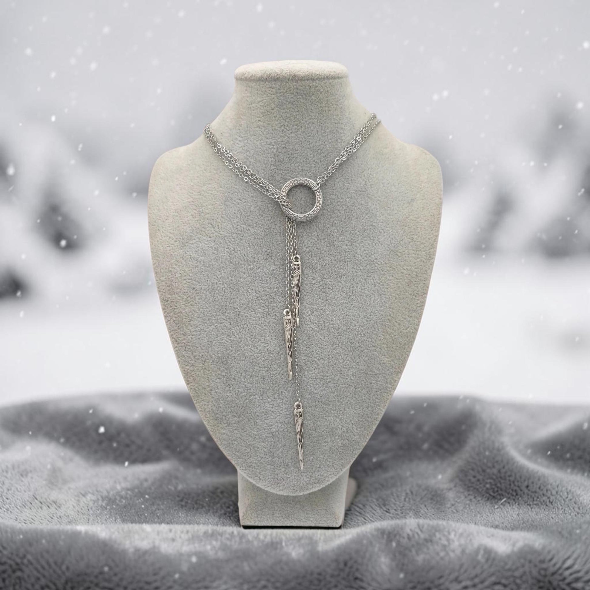 Viking Necklace - Viking Valkyrie Chain Necklace, Celtic Wraparound Jewelry